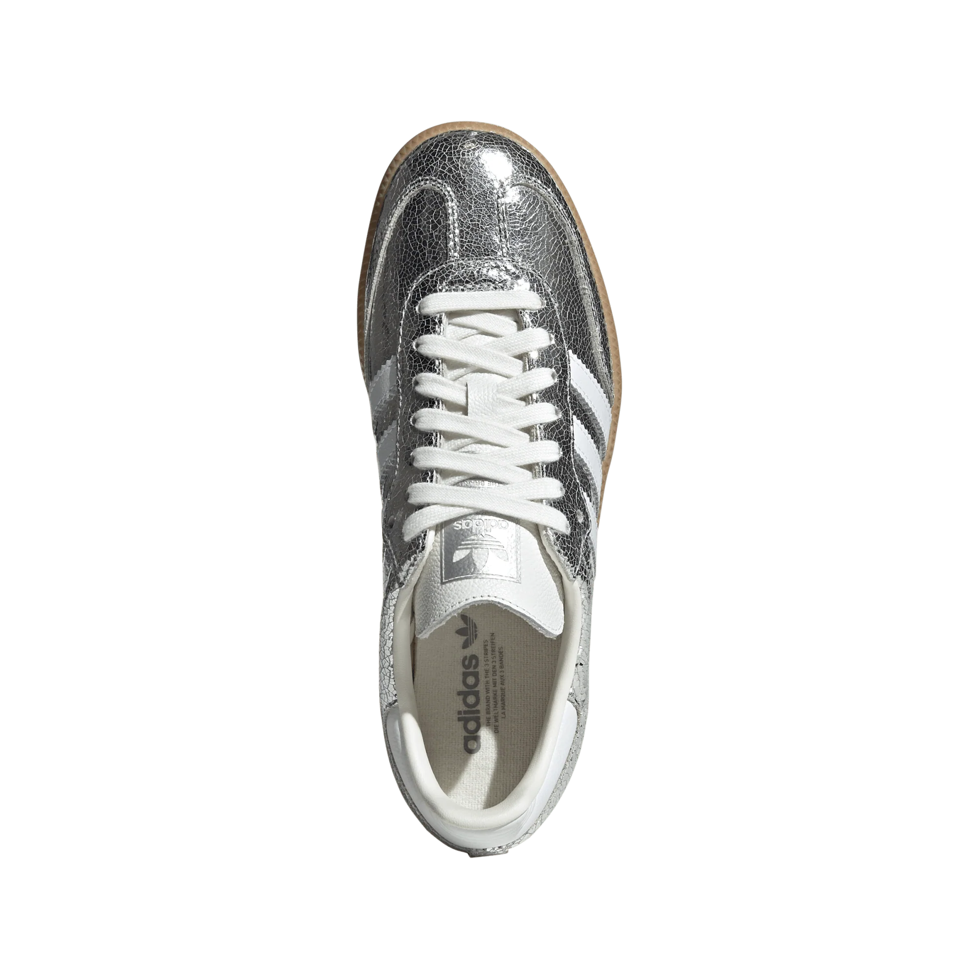 adidas Samba OG Silver Metallic Cracked Leather (Women's) - Image 3