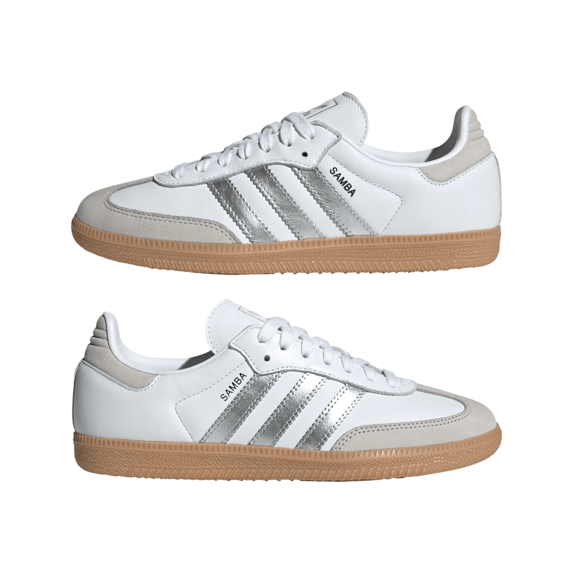 adidas Samba OG White Silver Metallic Grey (Women's) - Image 2
