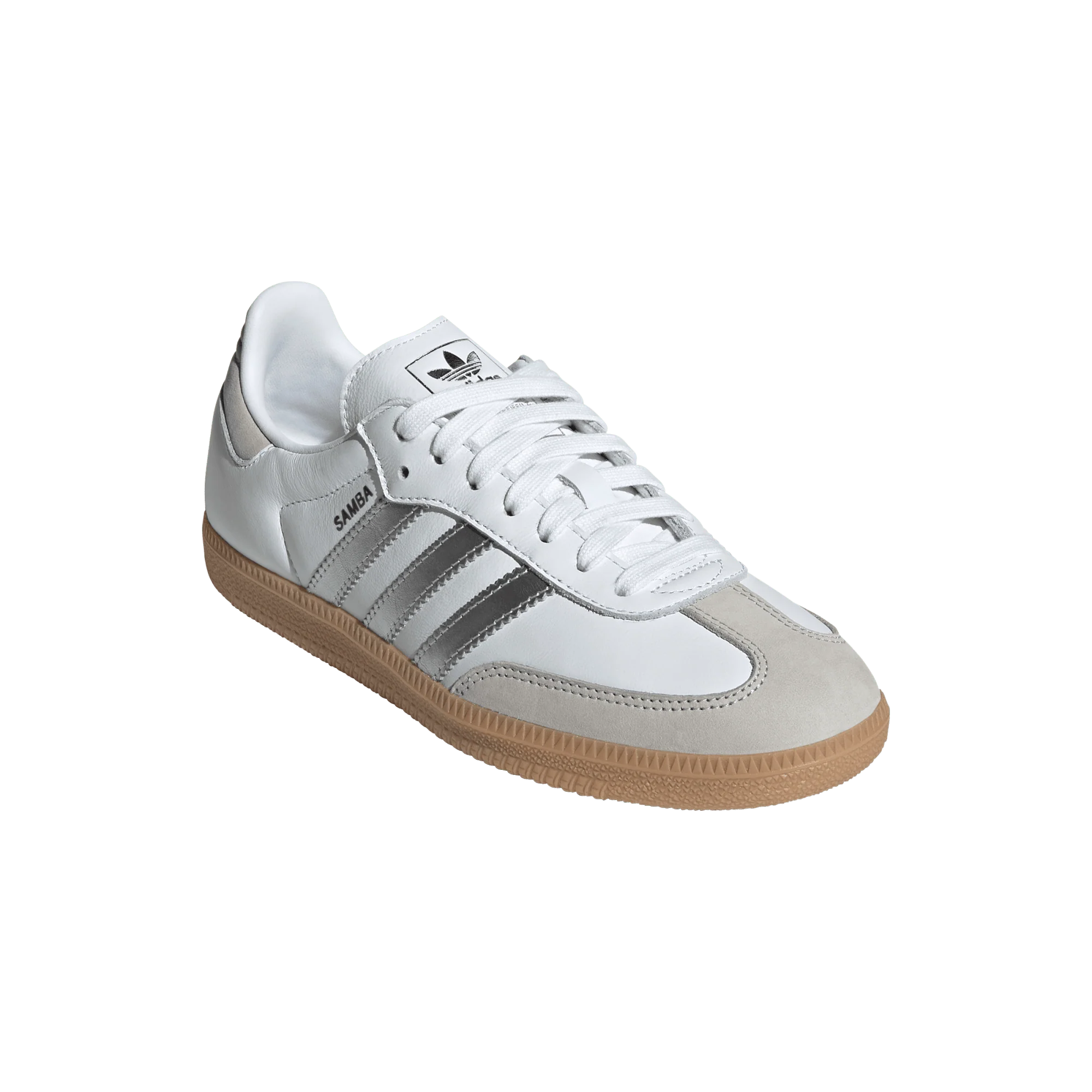 adidas Samba OG White Silver Metallic Grey (Women's) - Image 4