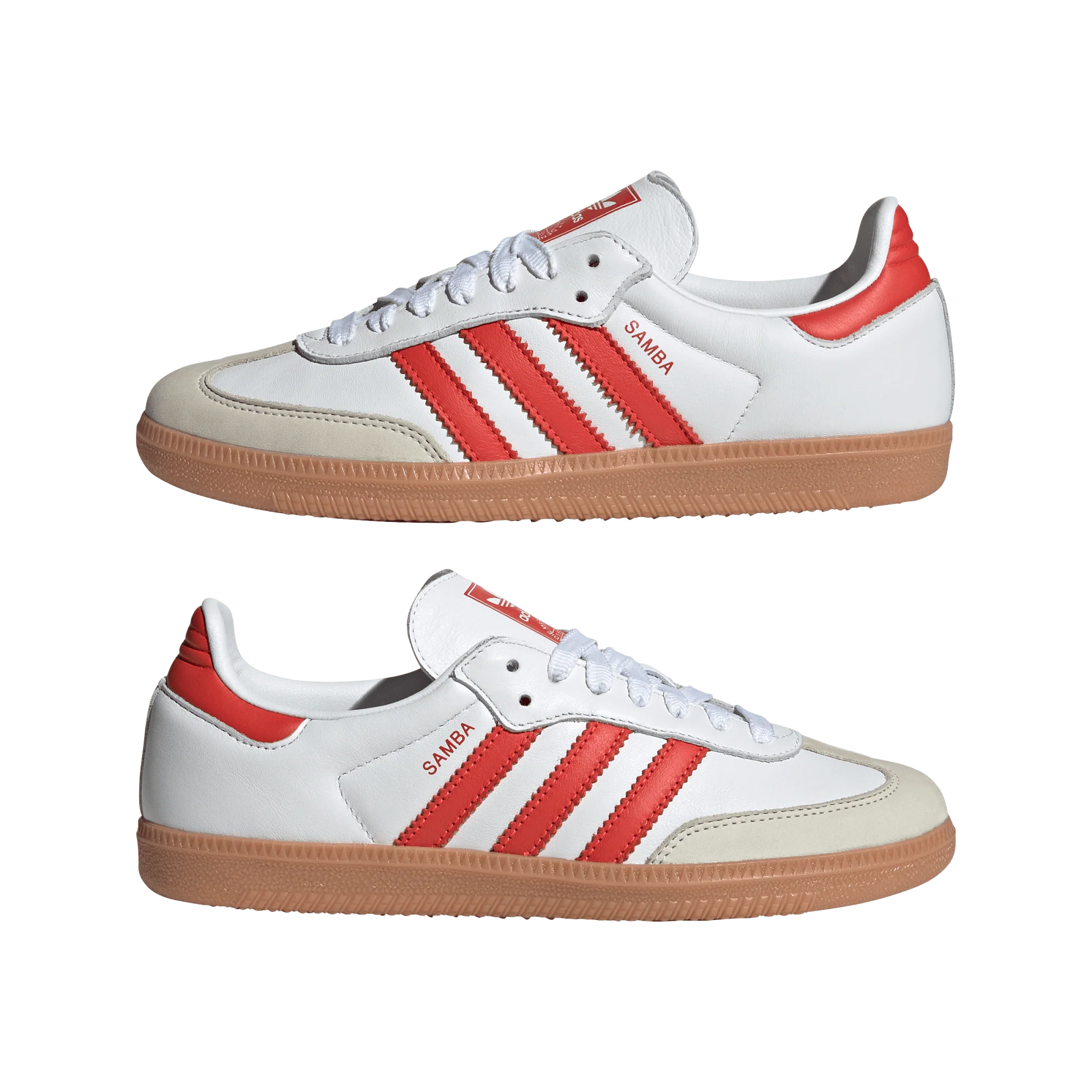 adidas Samba OG White Solar Red Gum (Women's) - Image 2