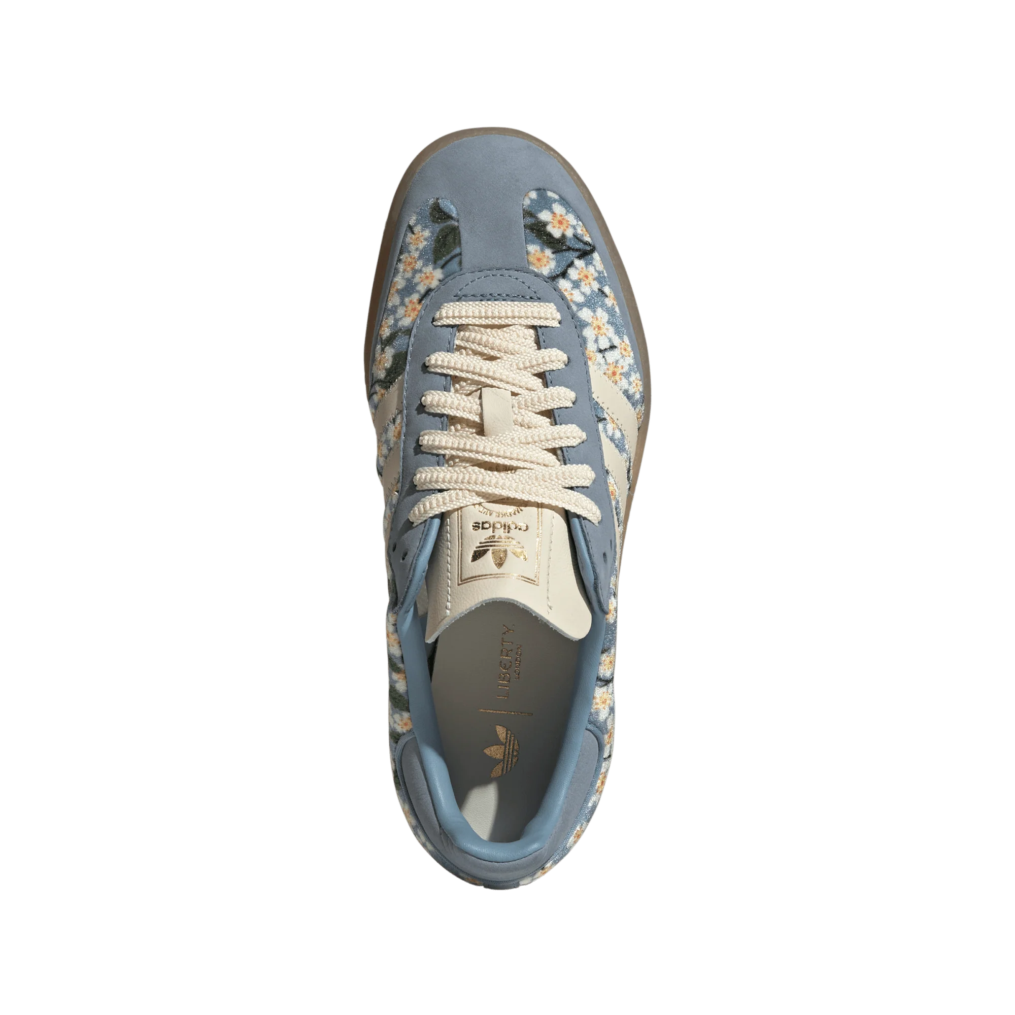 adidas Sambae Liberty London Floral Embroidery Blue Cream White (Women's) - Image 3