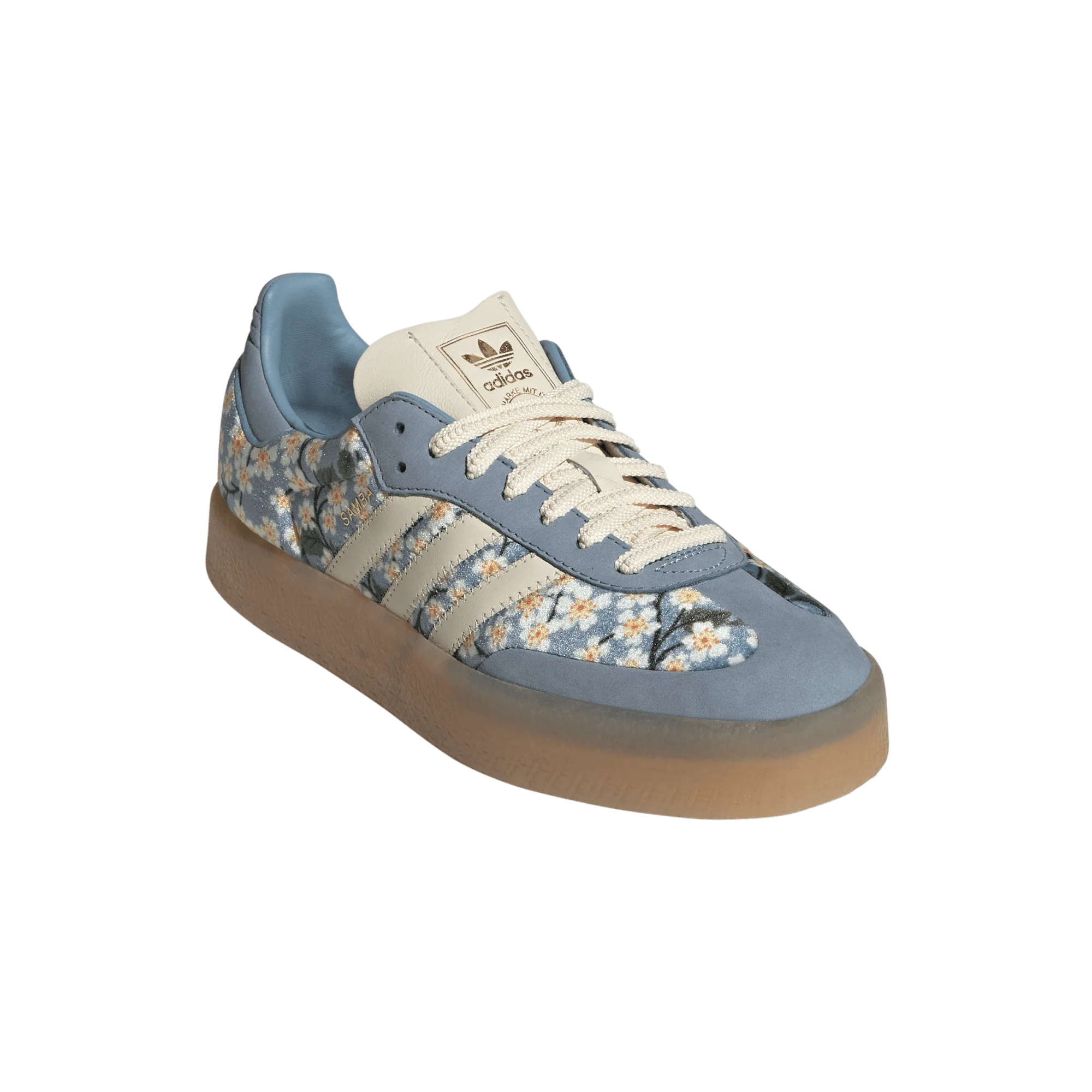 adidas Sambae Liberty London Floral Embroidery Blue Cream White (Women's) - Image 4