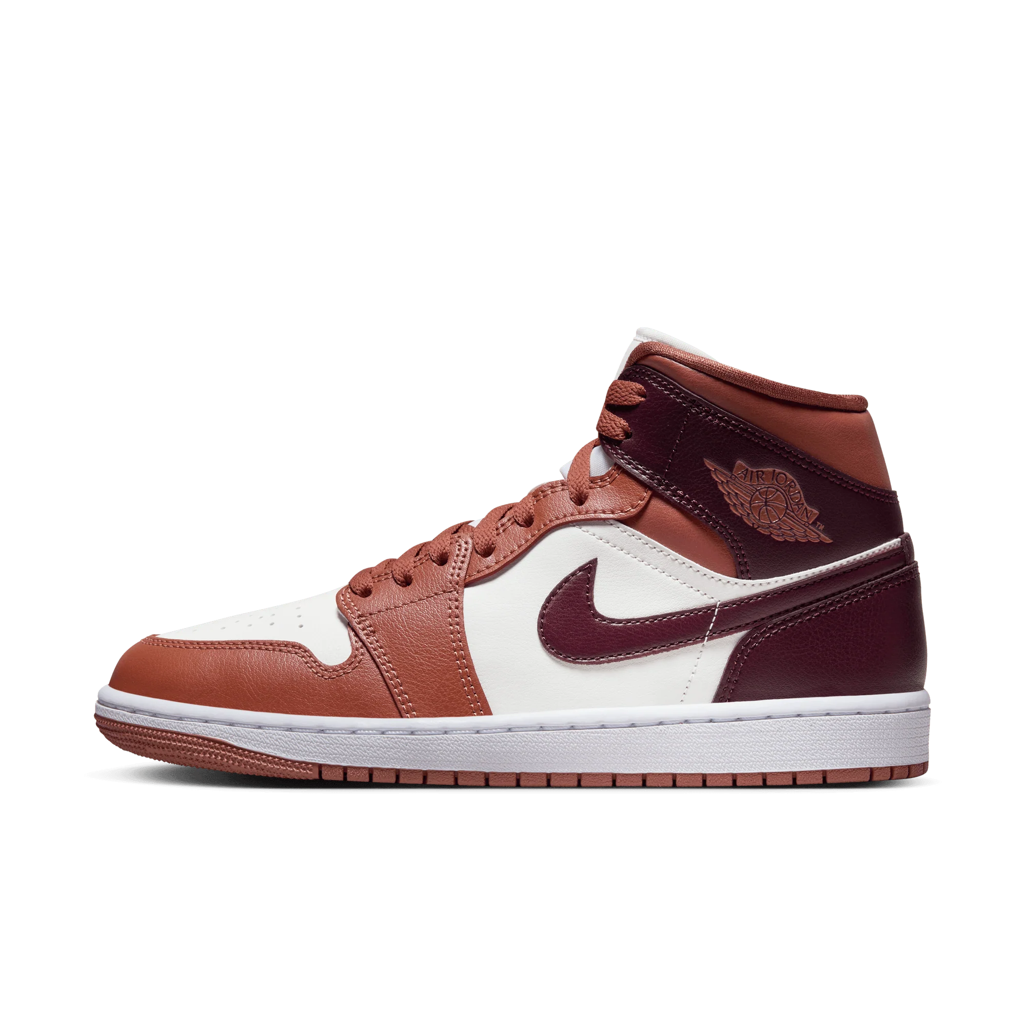 Jordan 1 Mid Dusty Peach Night Maroon (Women's) - Image 5