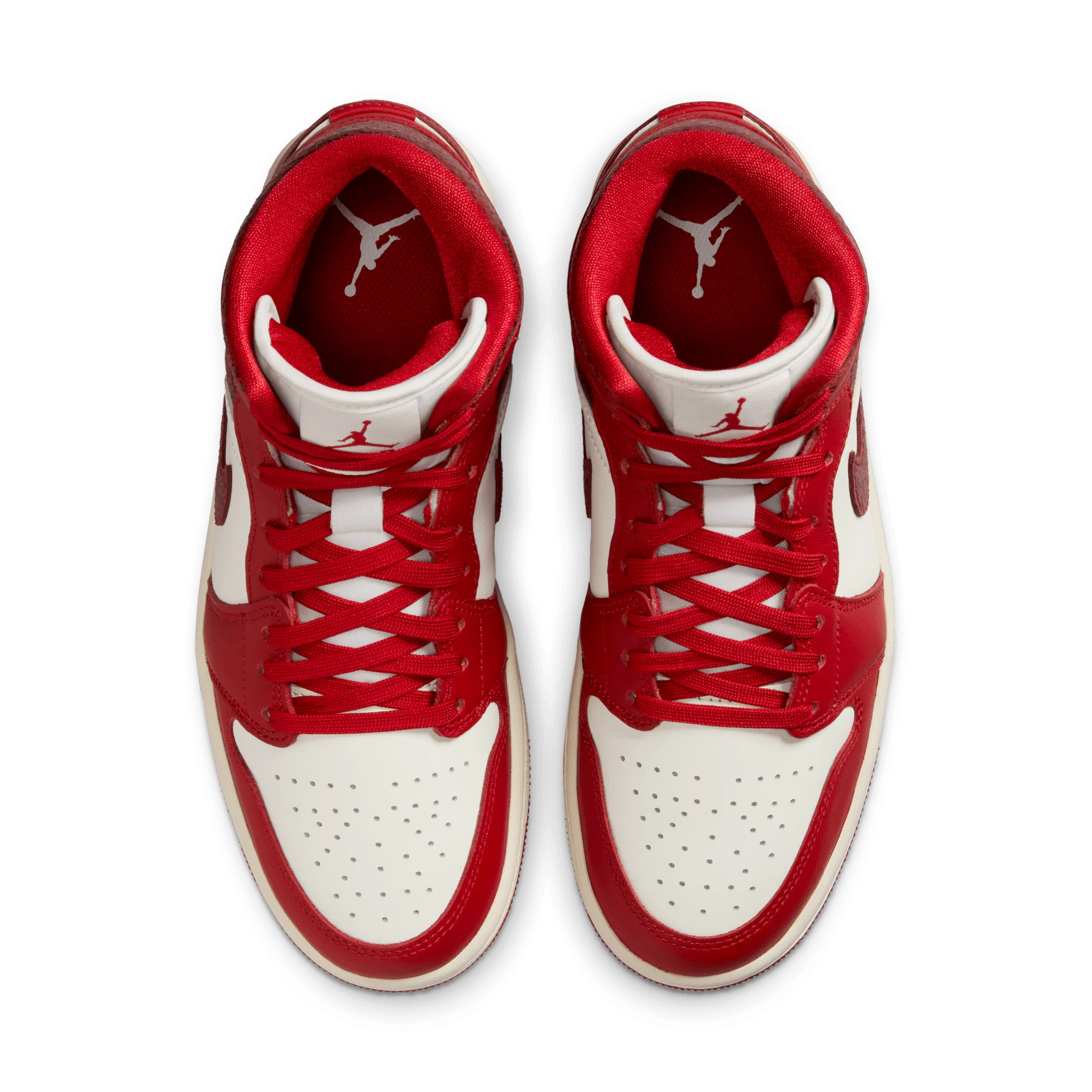 Jordan 1 Mid SE Red Cracked Leather (Women's) - Image 3