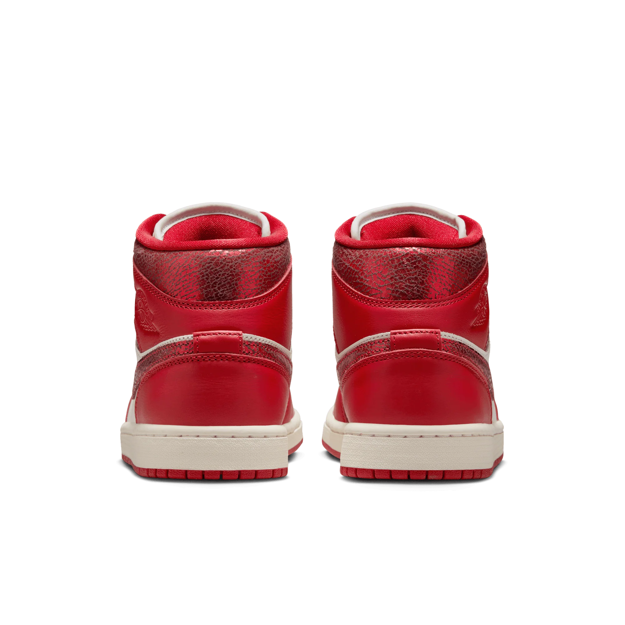 Jordan 1 Mid SE Red Cracked Leather (Women's) - Image 4