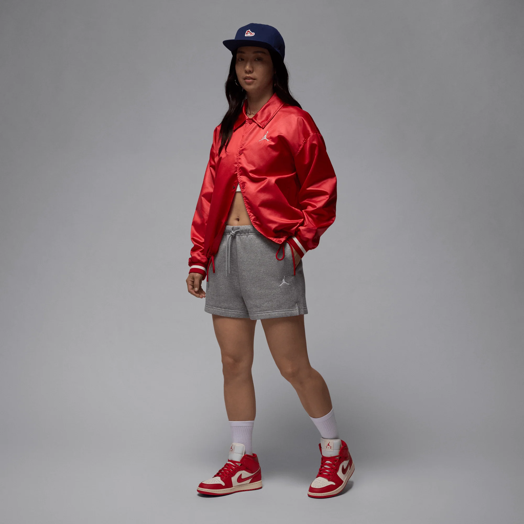Jordan 1 Mid SE Red Cracked Leather (Women's) - Image 7