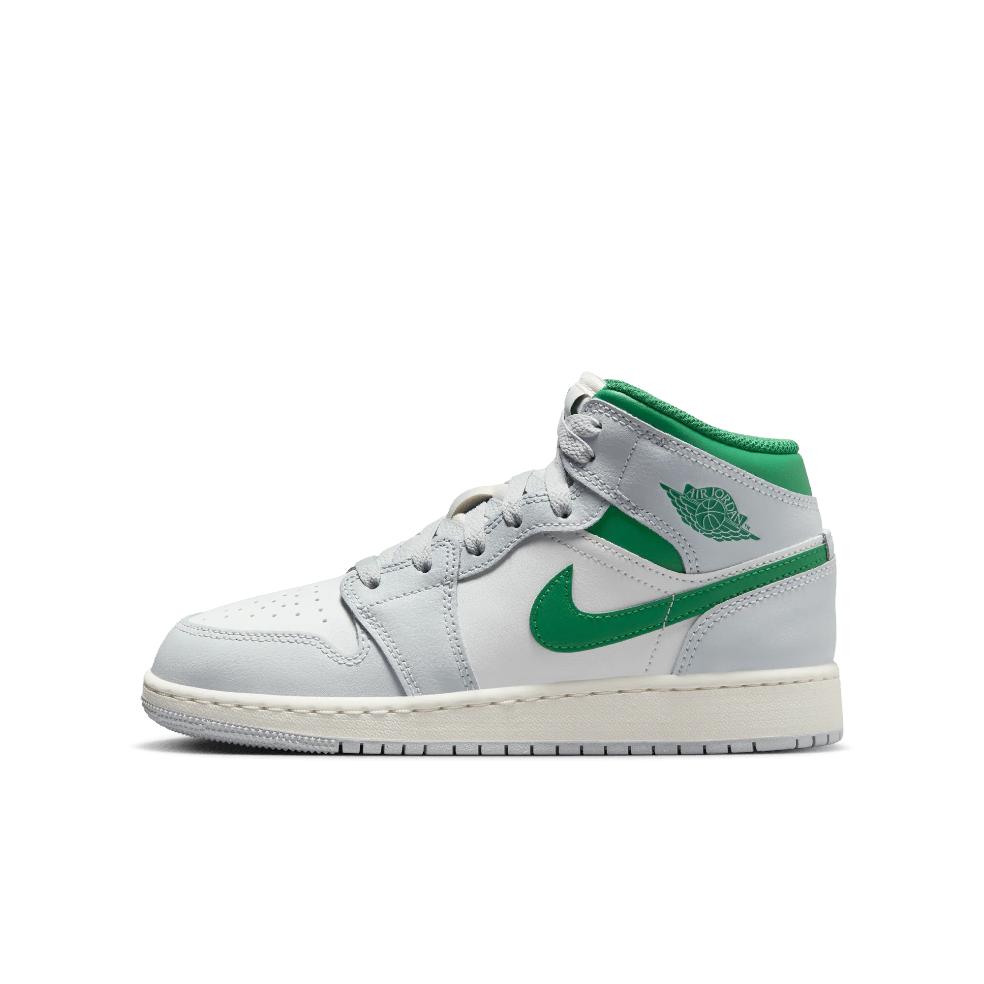 Jordan 1 Mid White Pure Platinum Pine Green (GS) - Image 5