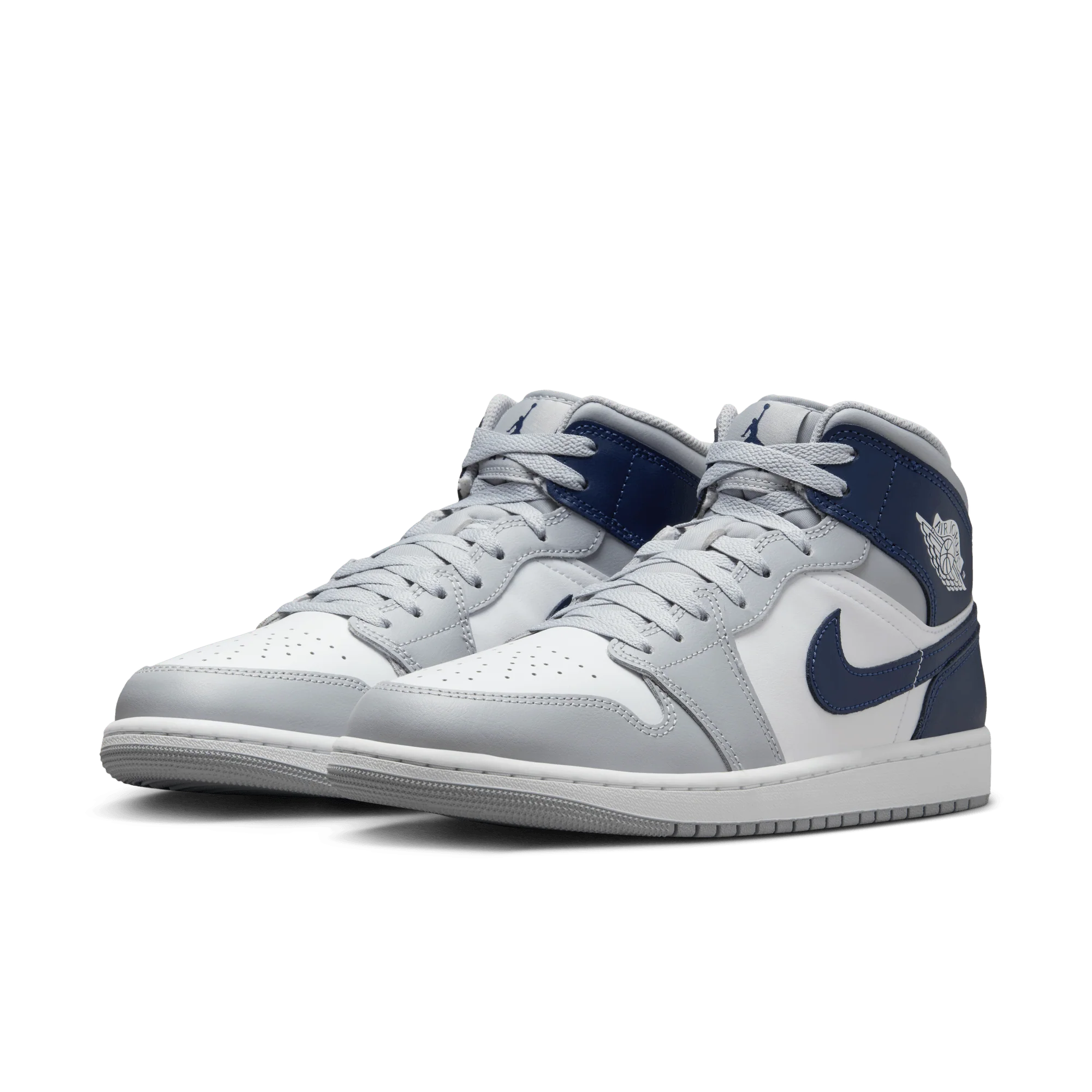 Jordan 1 Mid Wolf Grey Midnight Navy - Image 2