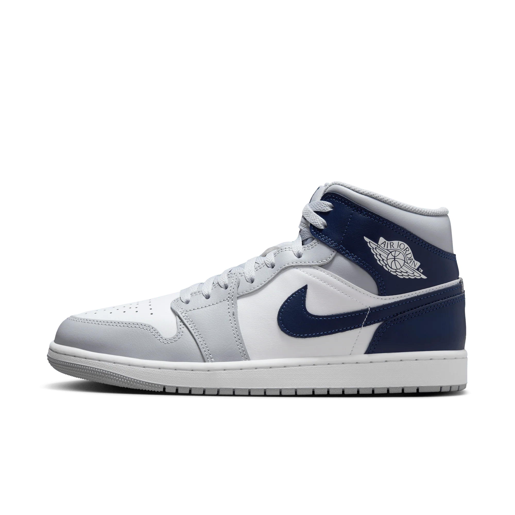 Jordan 1 Mid Wolf Grey Midnight Navy - Image 5