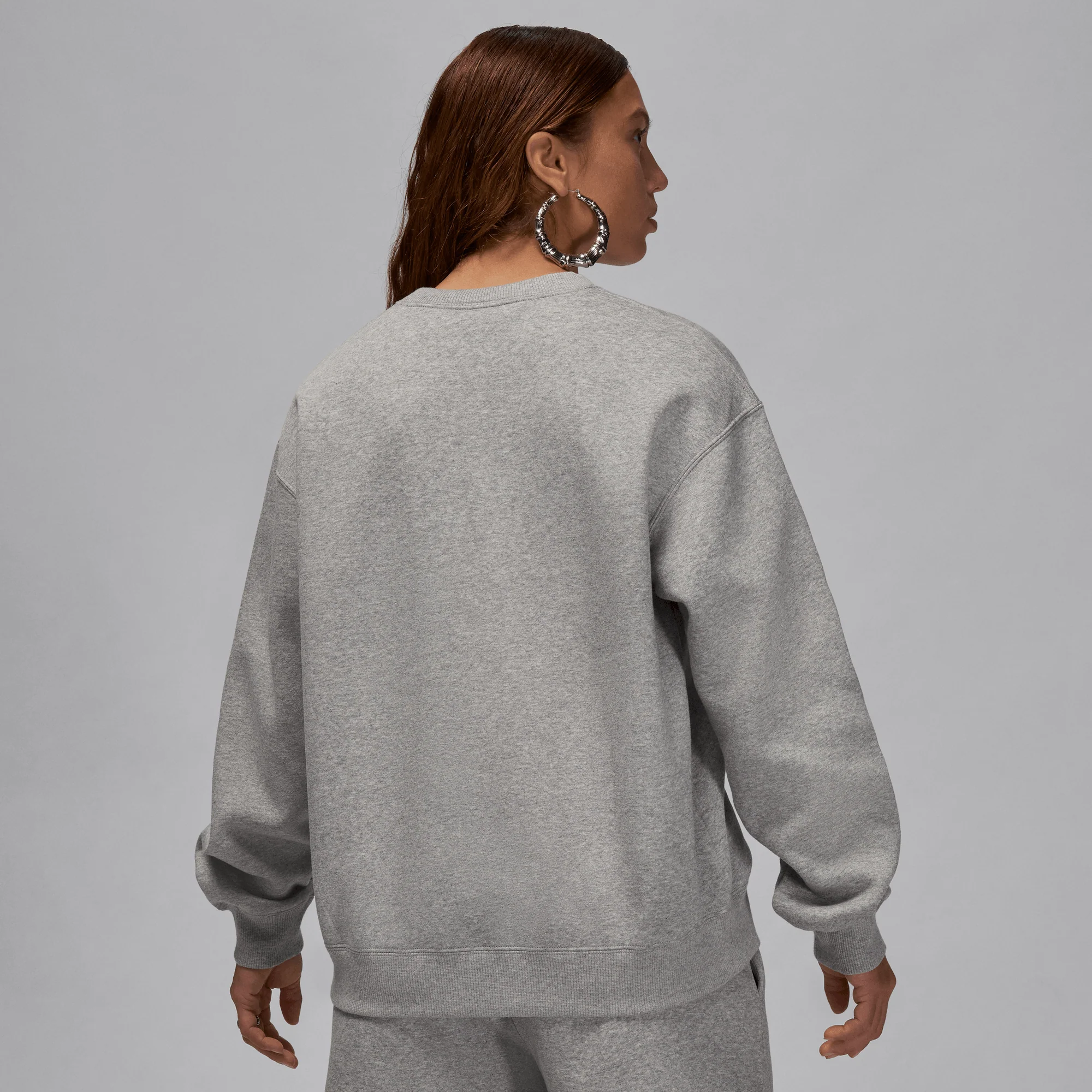 Jordan Brooklyn Fleece Women's Crew-Neck Sweatshirt Dark Grey Heather/White - Image 2