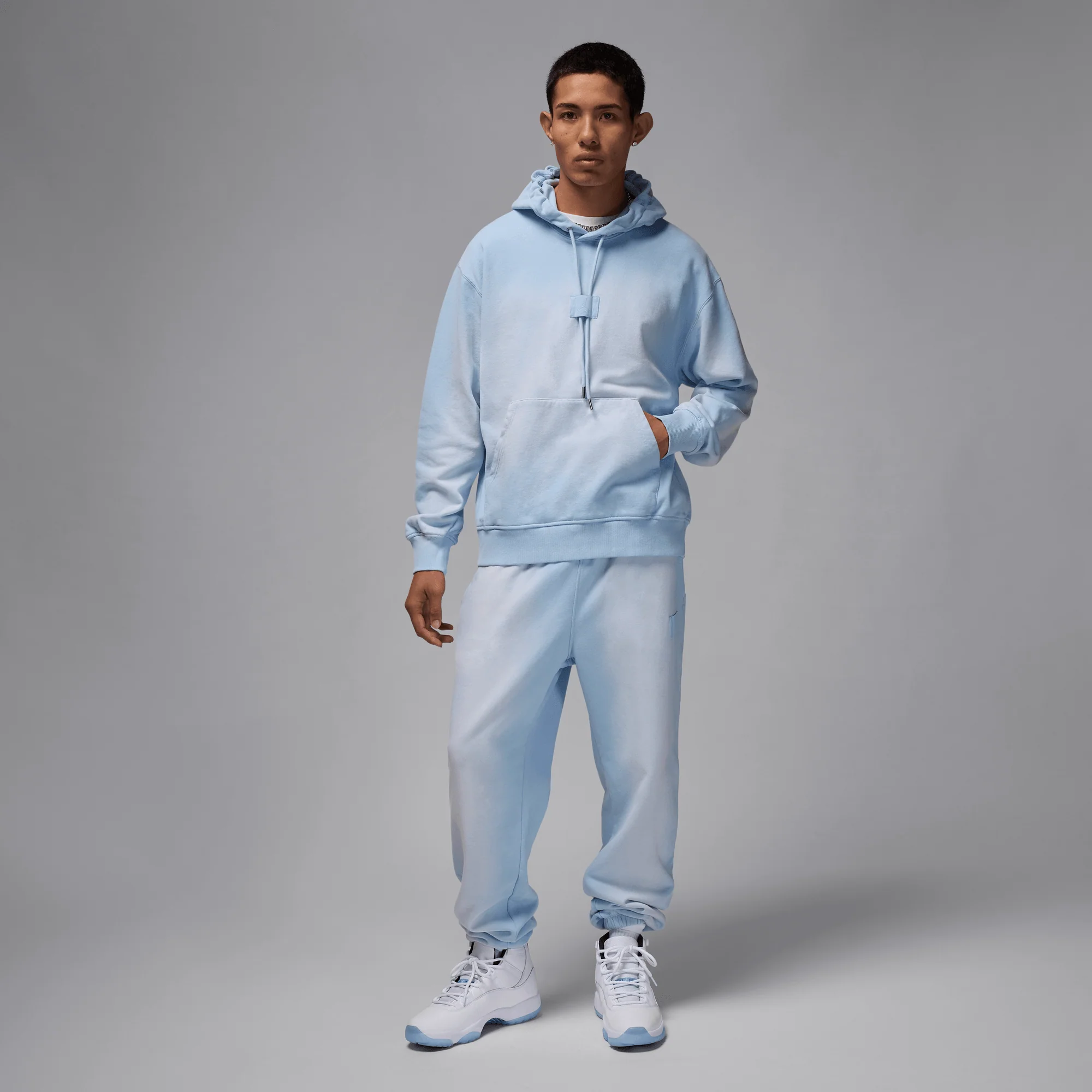 Jordan Flight Fleece Men's Pullover Hoodie Hydrogen Blue - Image 5