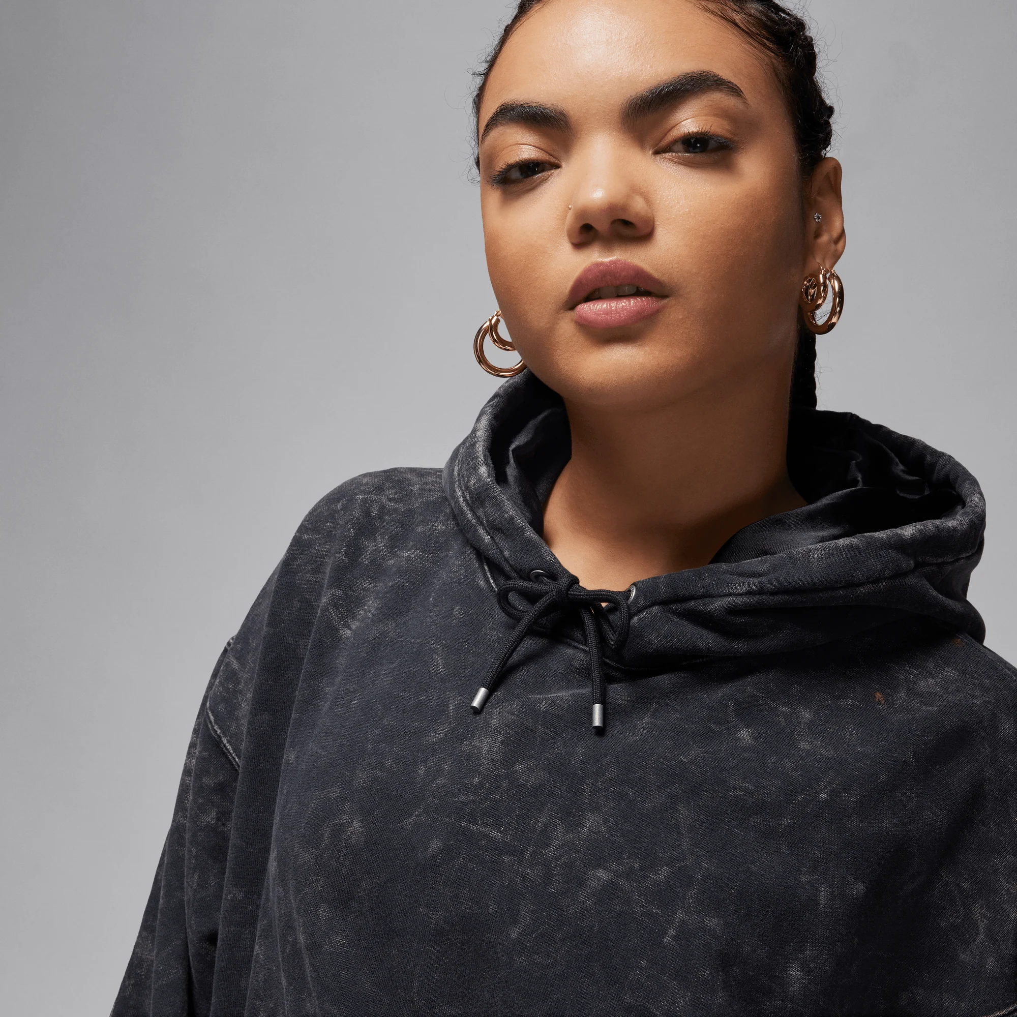 Jordan Flight Fleece Women's Satin-Lined Washed Hoodie Black - Image 3