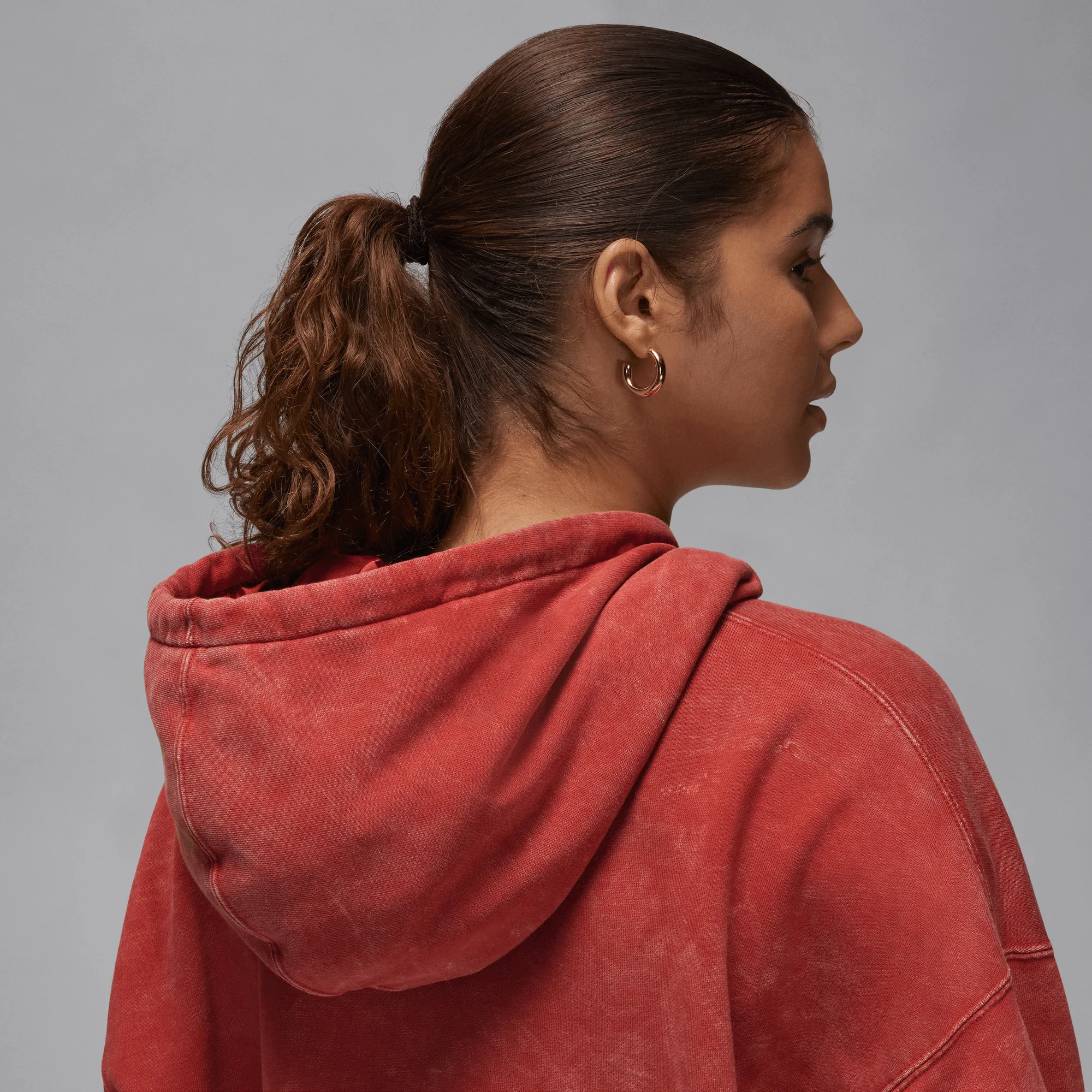 Jordan Flight Fleece Women's Satin-Lined Washed Hoodie Dune Red - Image 5