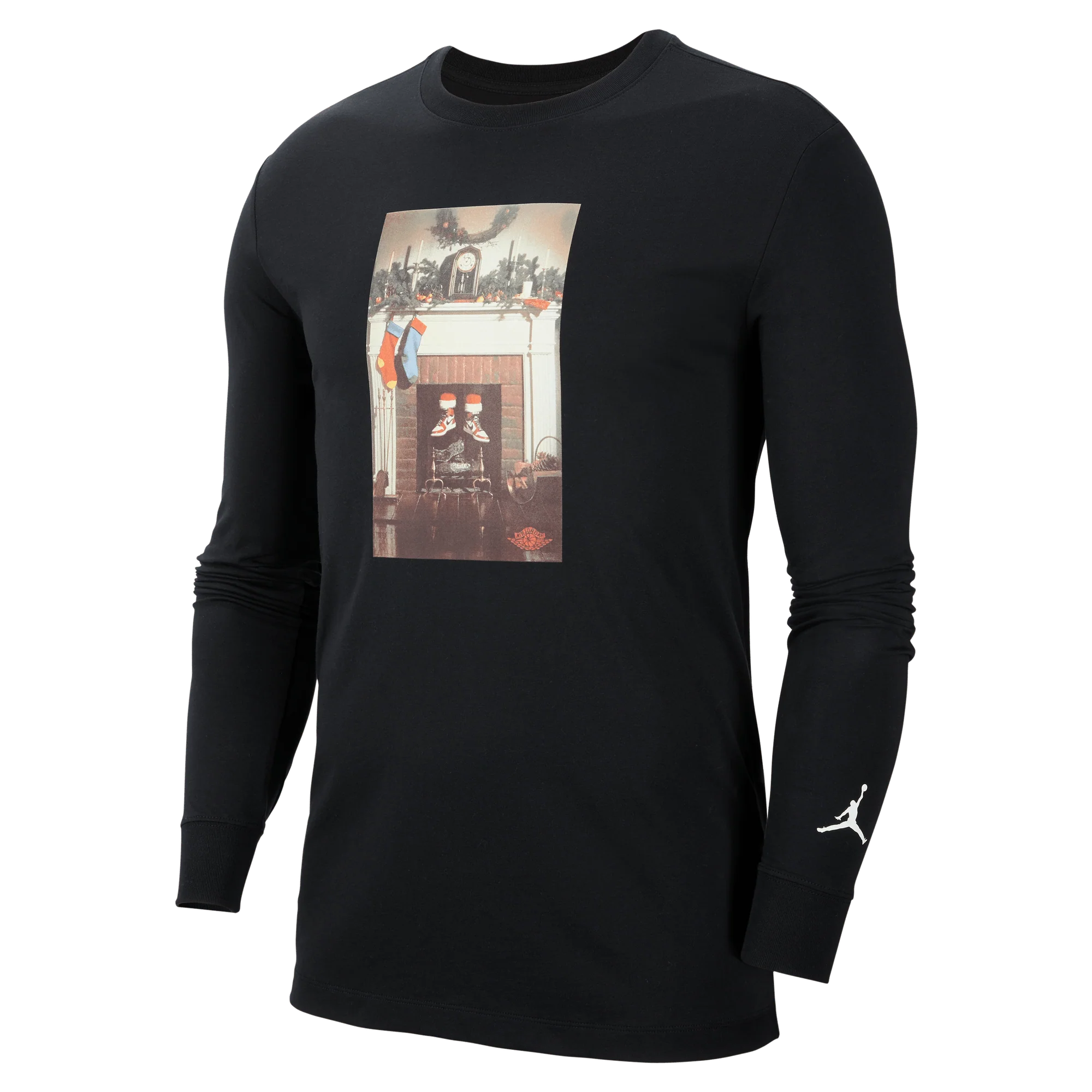 Jordan Jumpman Chimney Men's Long-Sleeve T-Shirt Black/White - Image 4