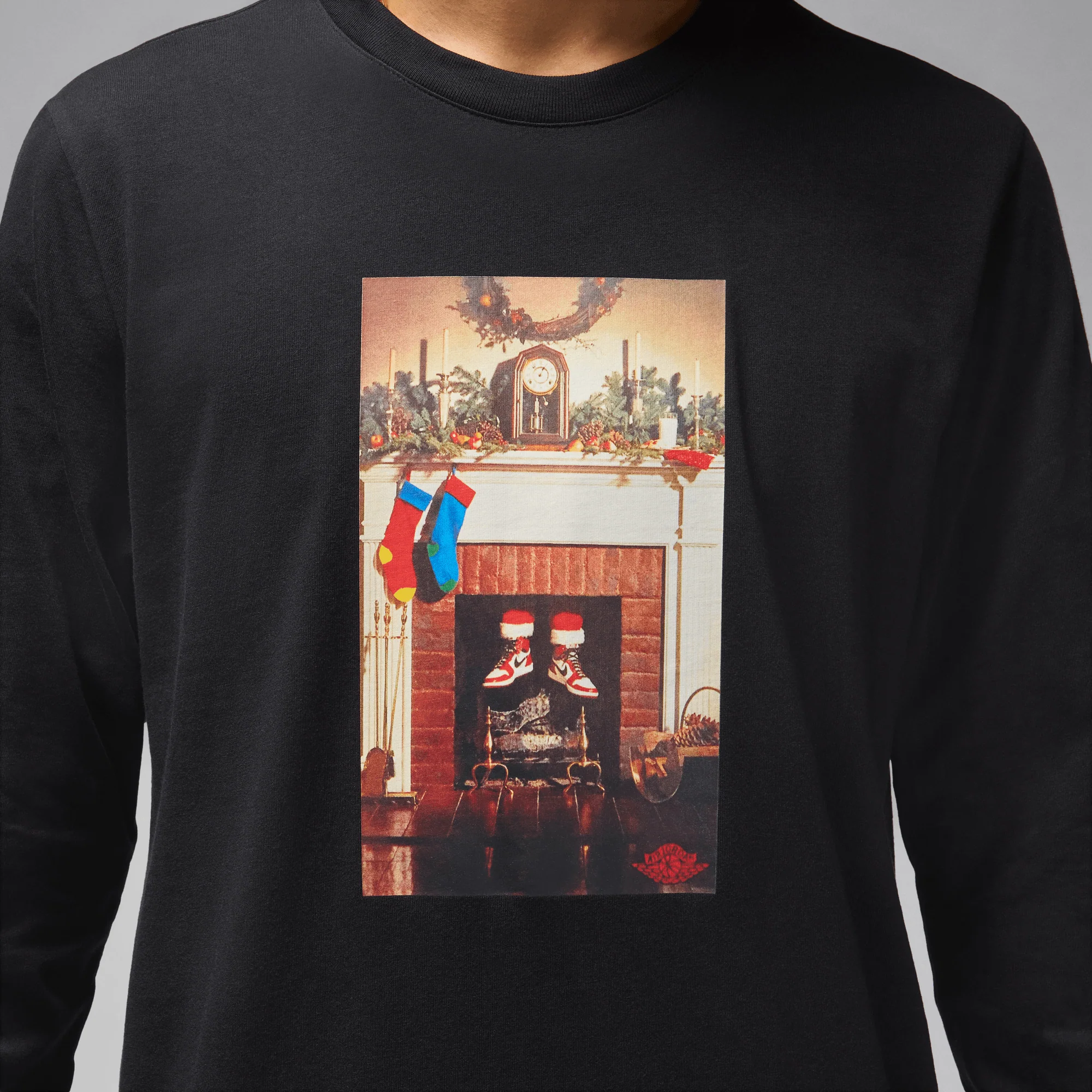 Jordan Jumpman Chimney Men's Long-Sleeve T-Shirt Black/White - Image 5