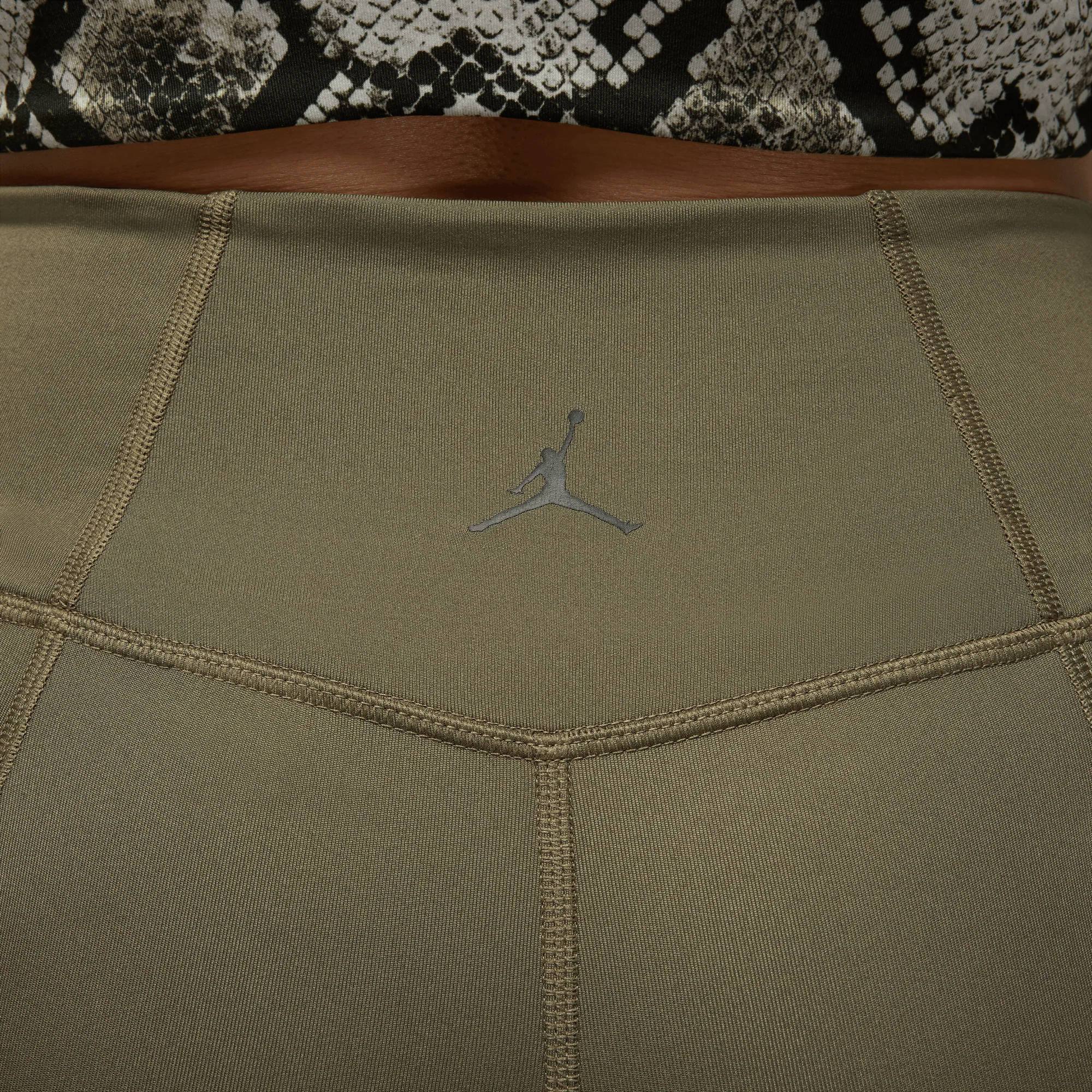 Jordan Sport Women's High-Waisted 7" Bike Shorts Medium Olive/White - Image 5