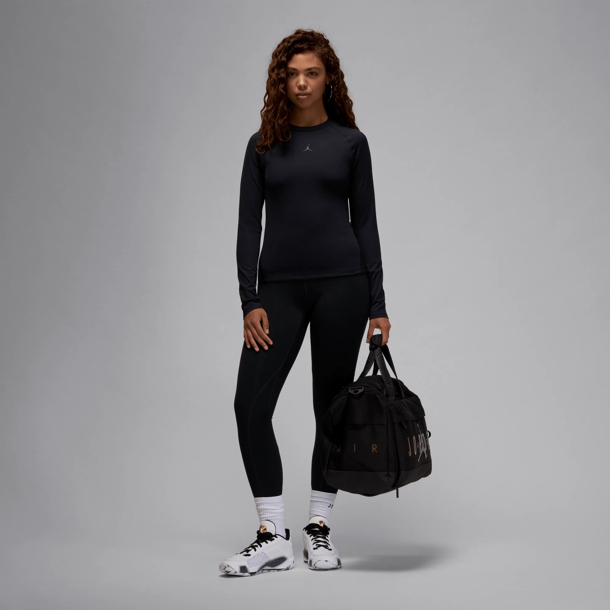 Jordan Sport Women's Long-Sleeve Bodycon Top Black - Image 5