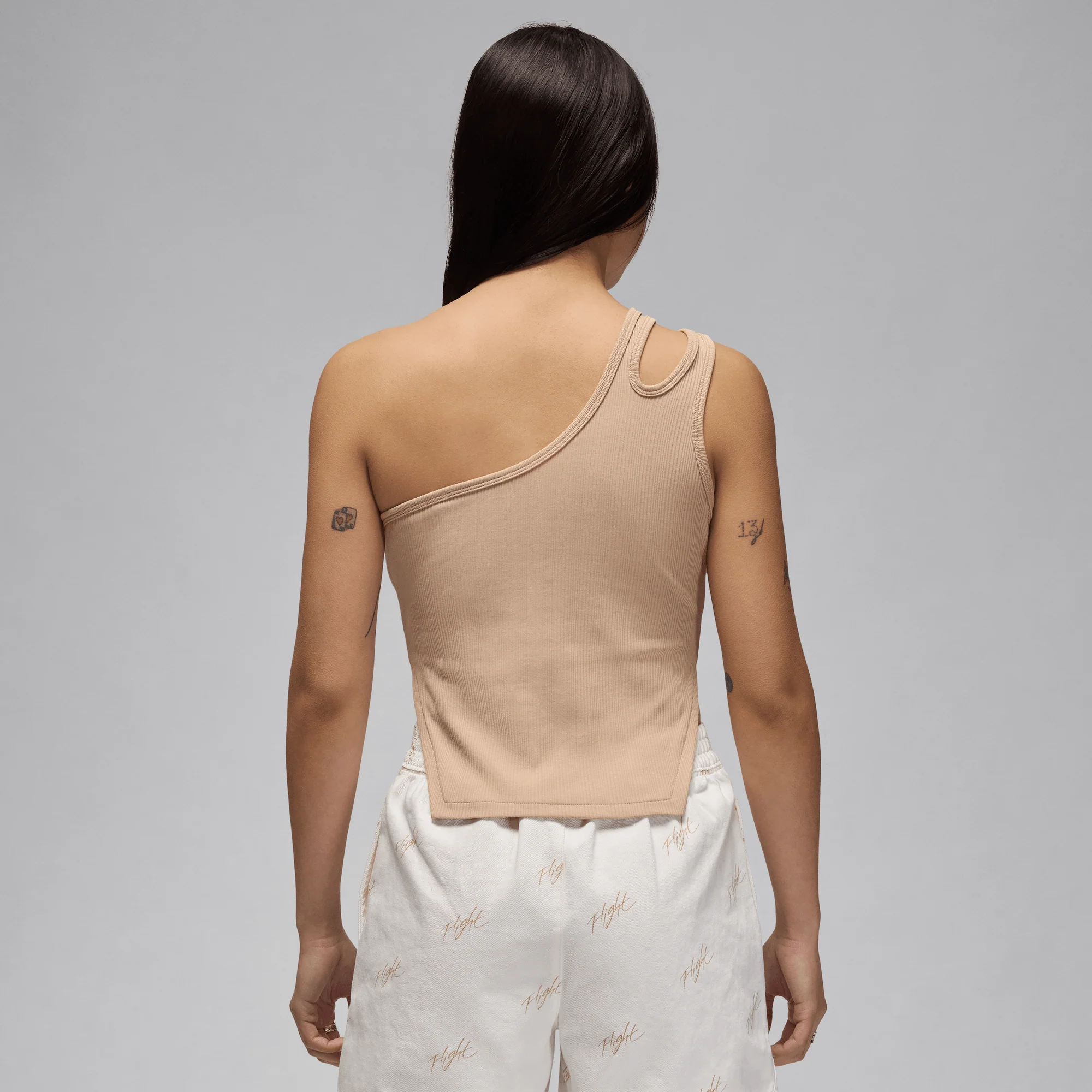 Jordan Women's Asymmetrical Ribbed Tank Legend Medium Brown - Image 2