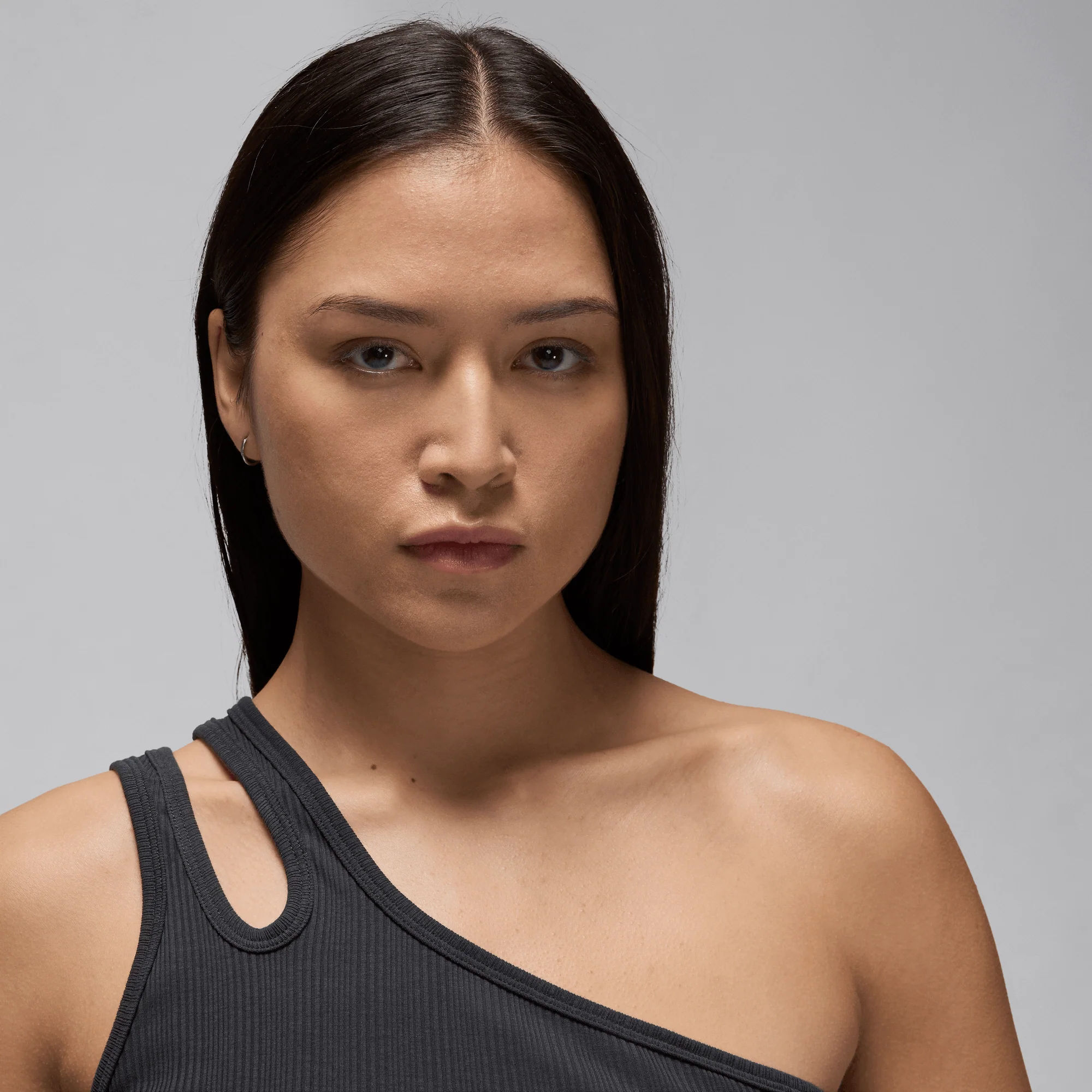 Jordan Women's Asymmetrical Ribbed Tank Off Noir - Image 3