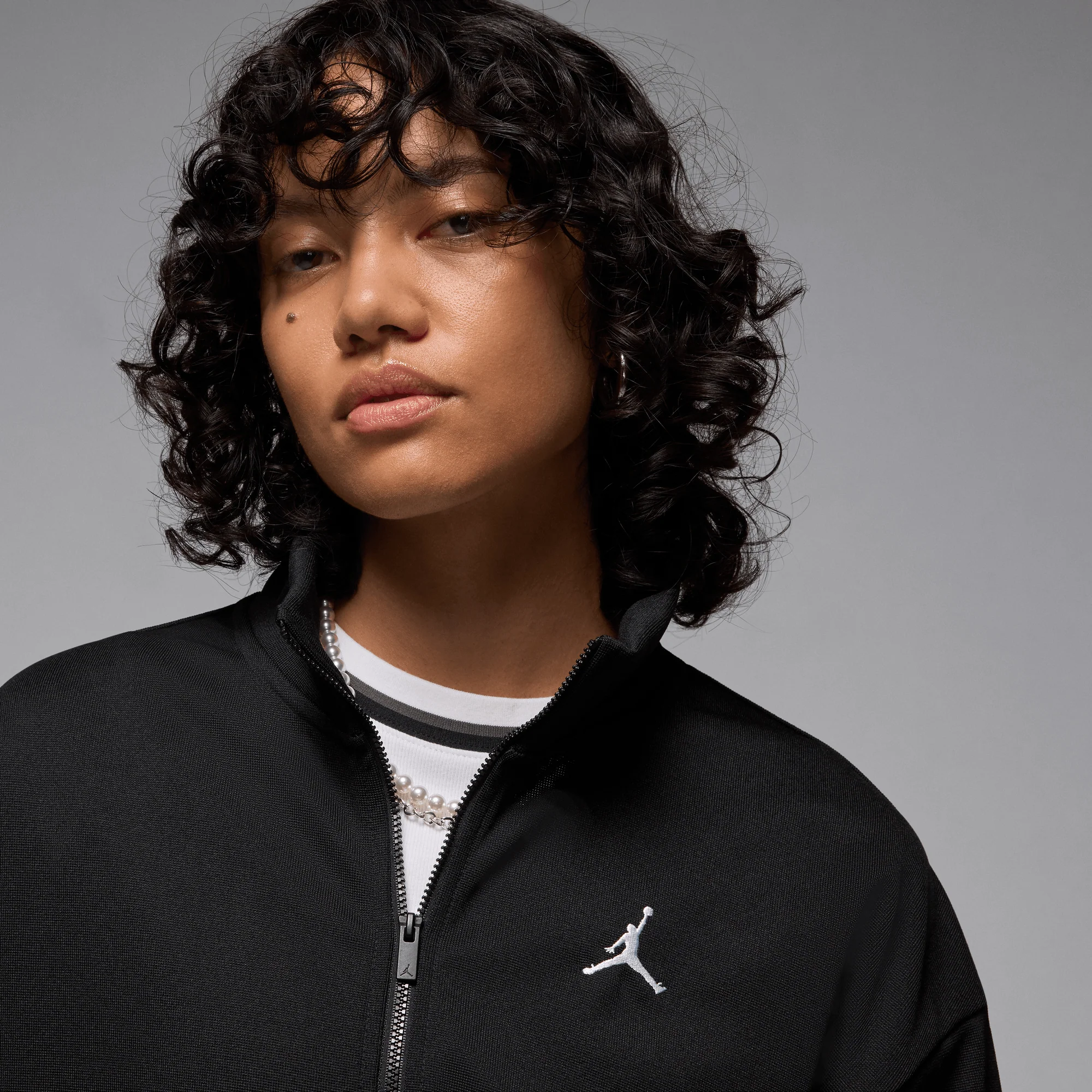 Jordan Women's Knit Jacket Black/White/White - Image 3