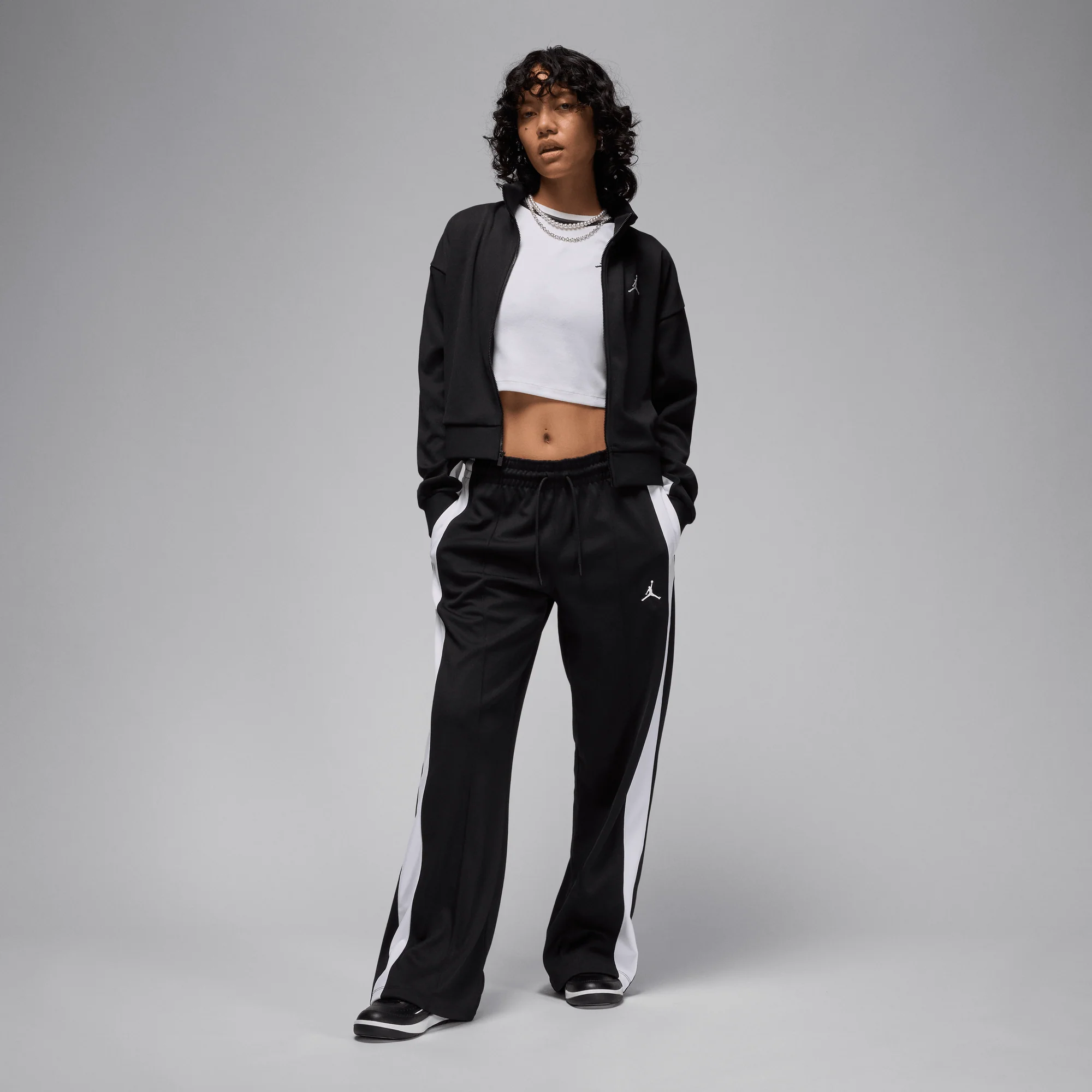 Jordan Women's Knit Jacket Black/White/White - Image 5