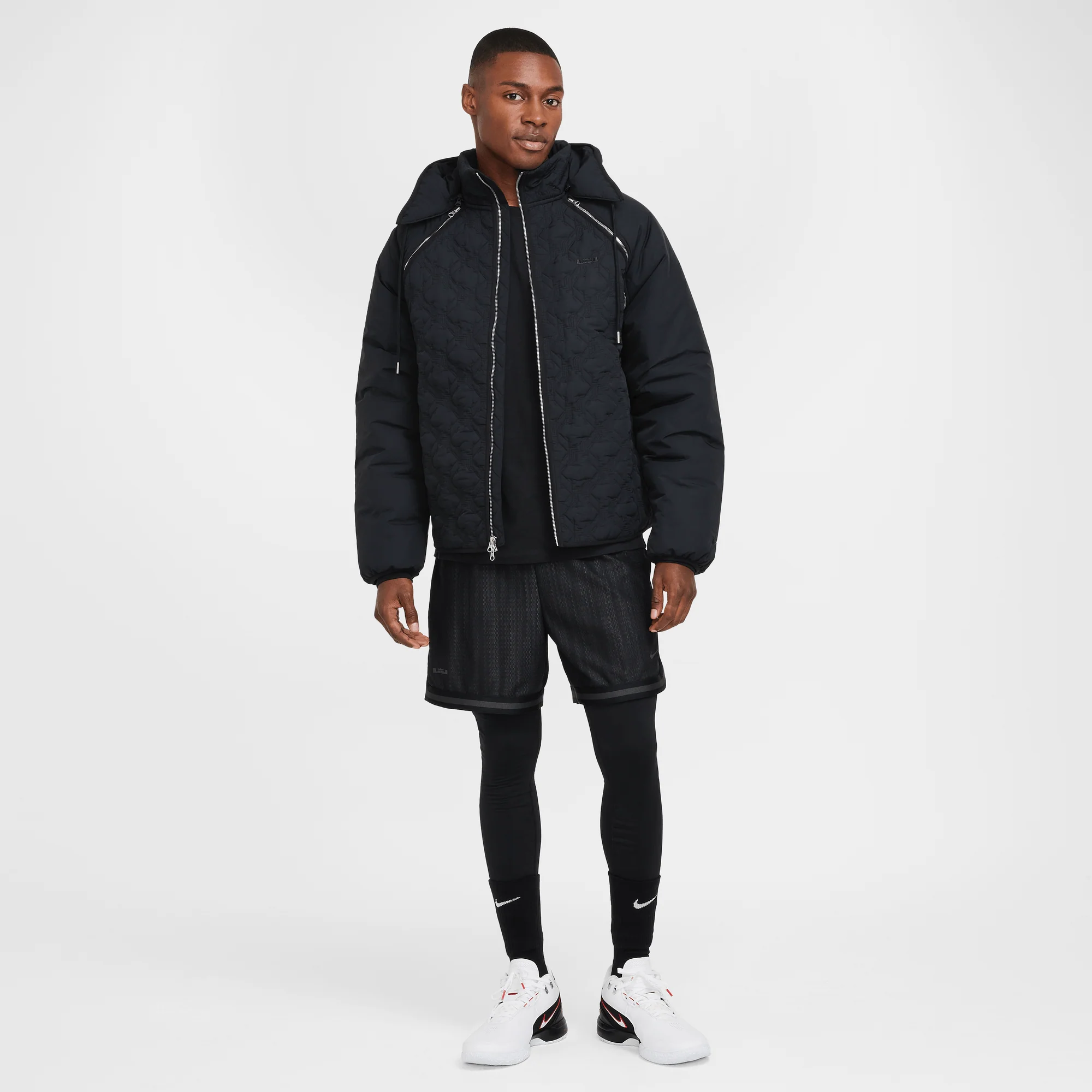 LeBron Men's Therma-FIT ADV Insulated Basketball Jacket Black/Dark Smoke Grey/Black - Image 3