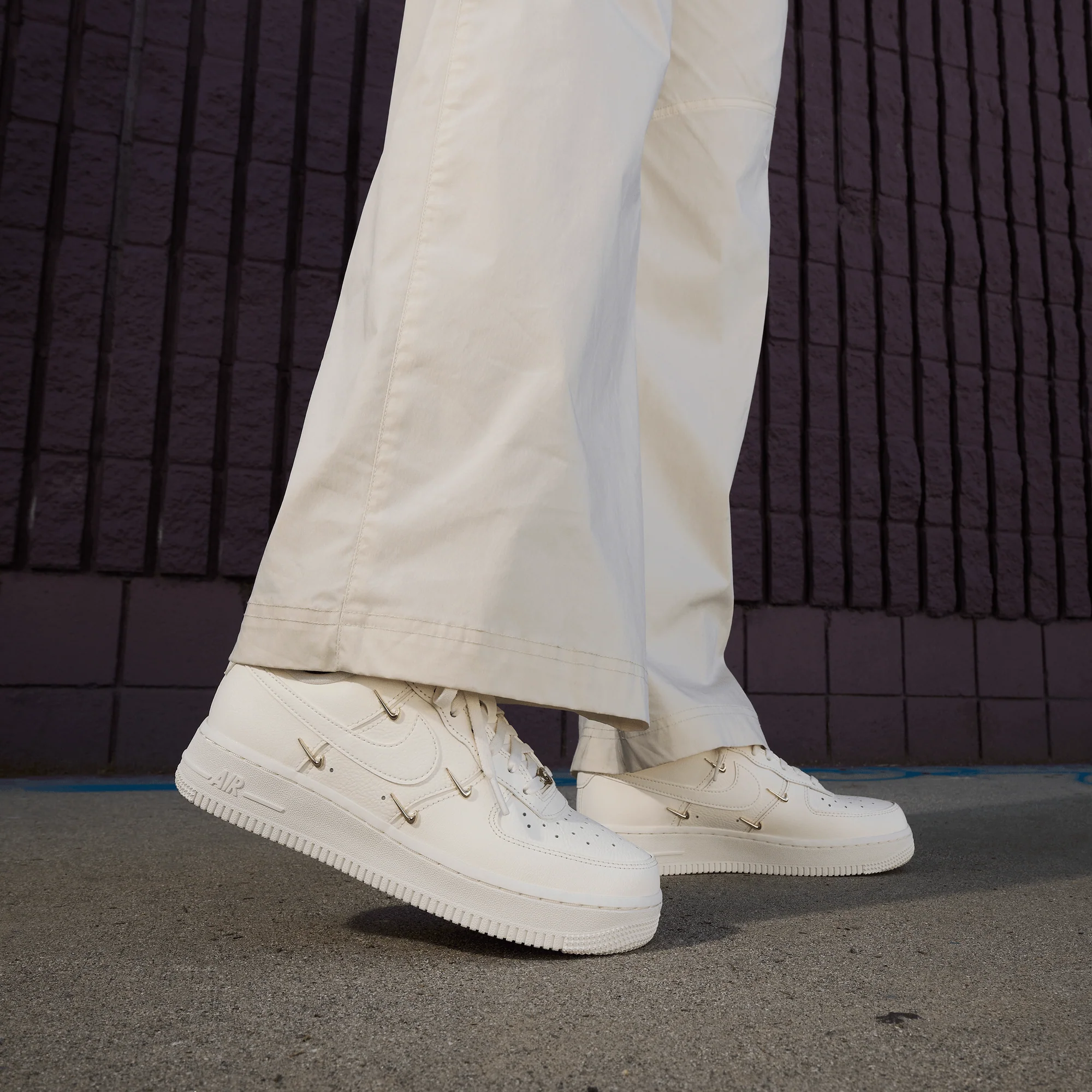 Nike Air Force 1 '07 LX CN Sail Gold Mini Swooshes (Women's) - Image 7