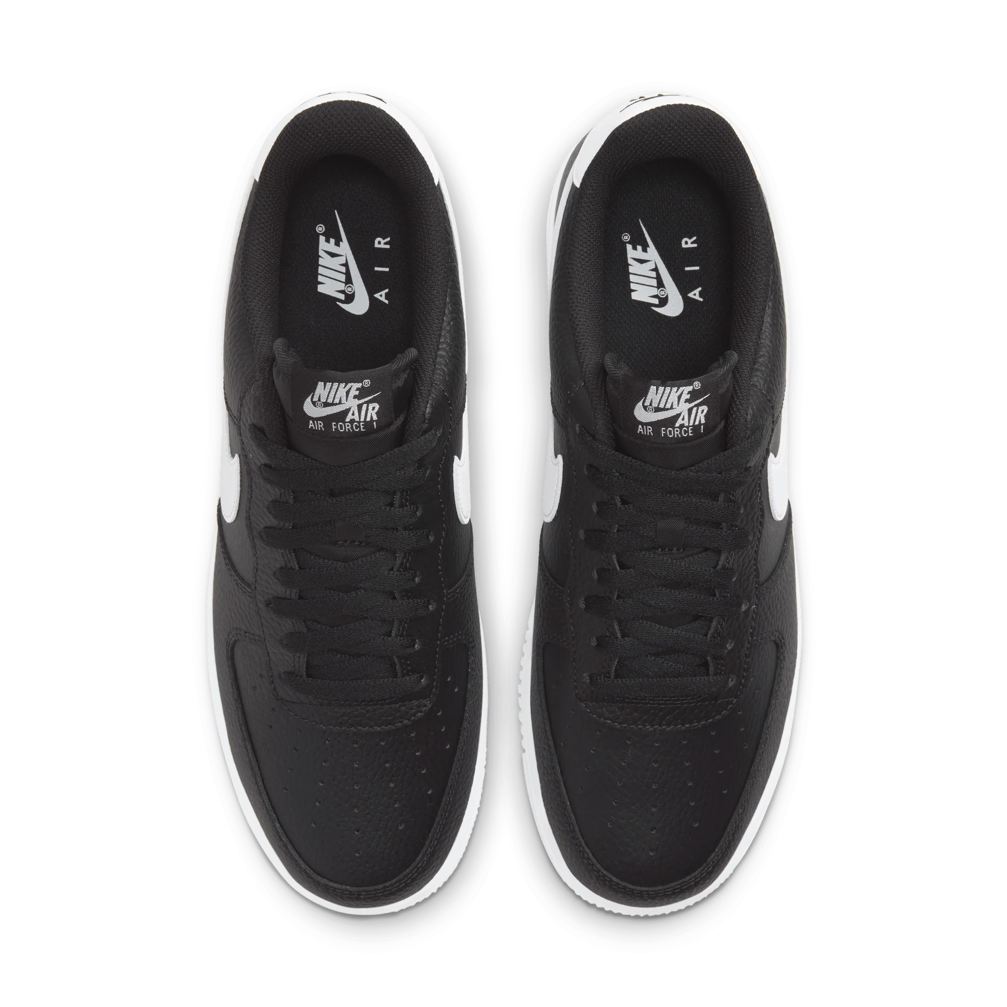 Nike Air Force 1 Low '07 Black White Pebbled Leather - Image 3