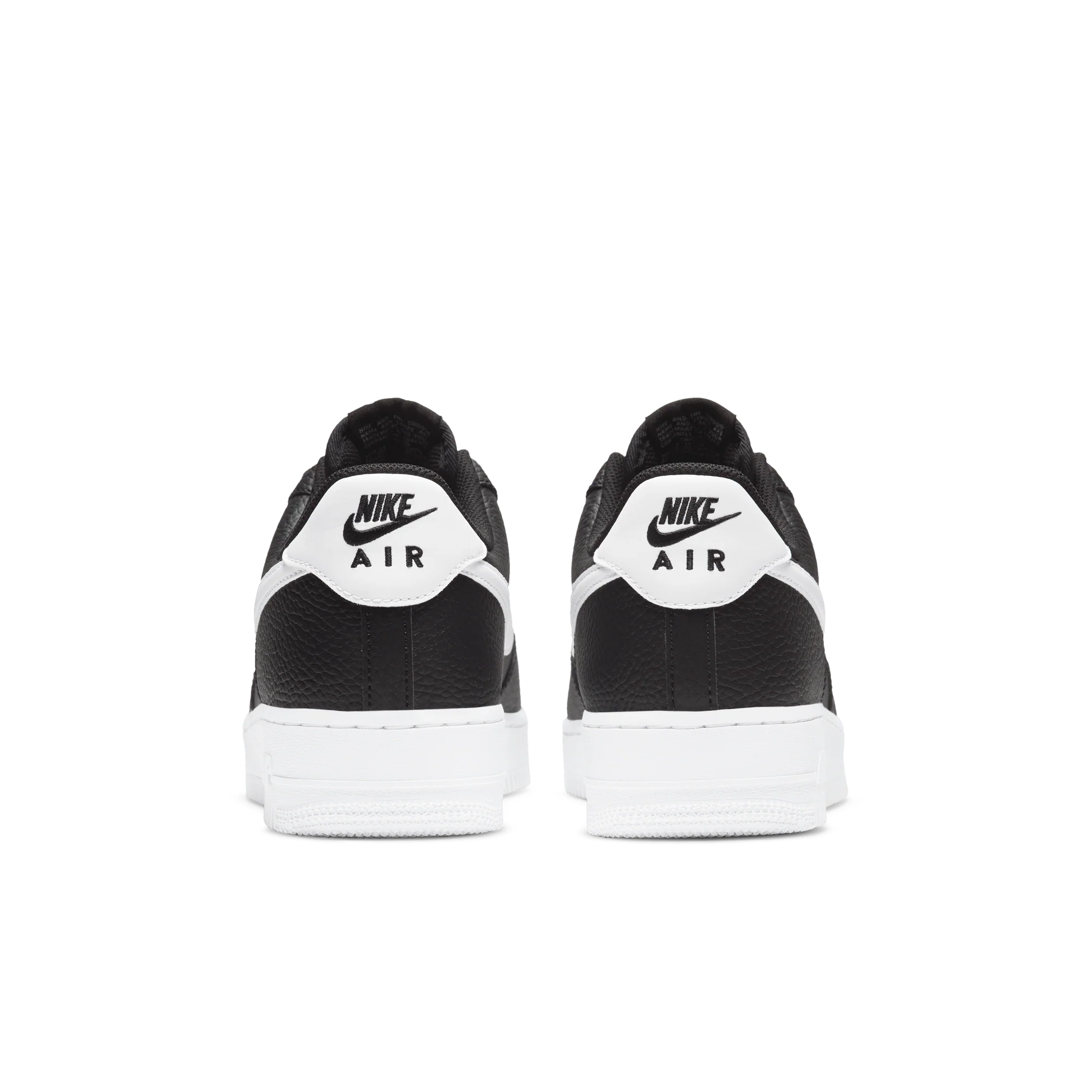 Nike Air Force 1 Low '07 Black White Pebbled Leather - Image 4