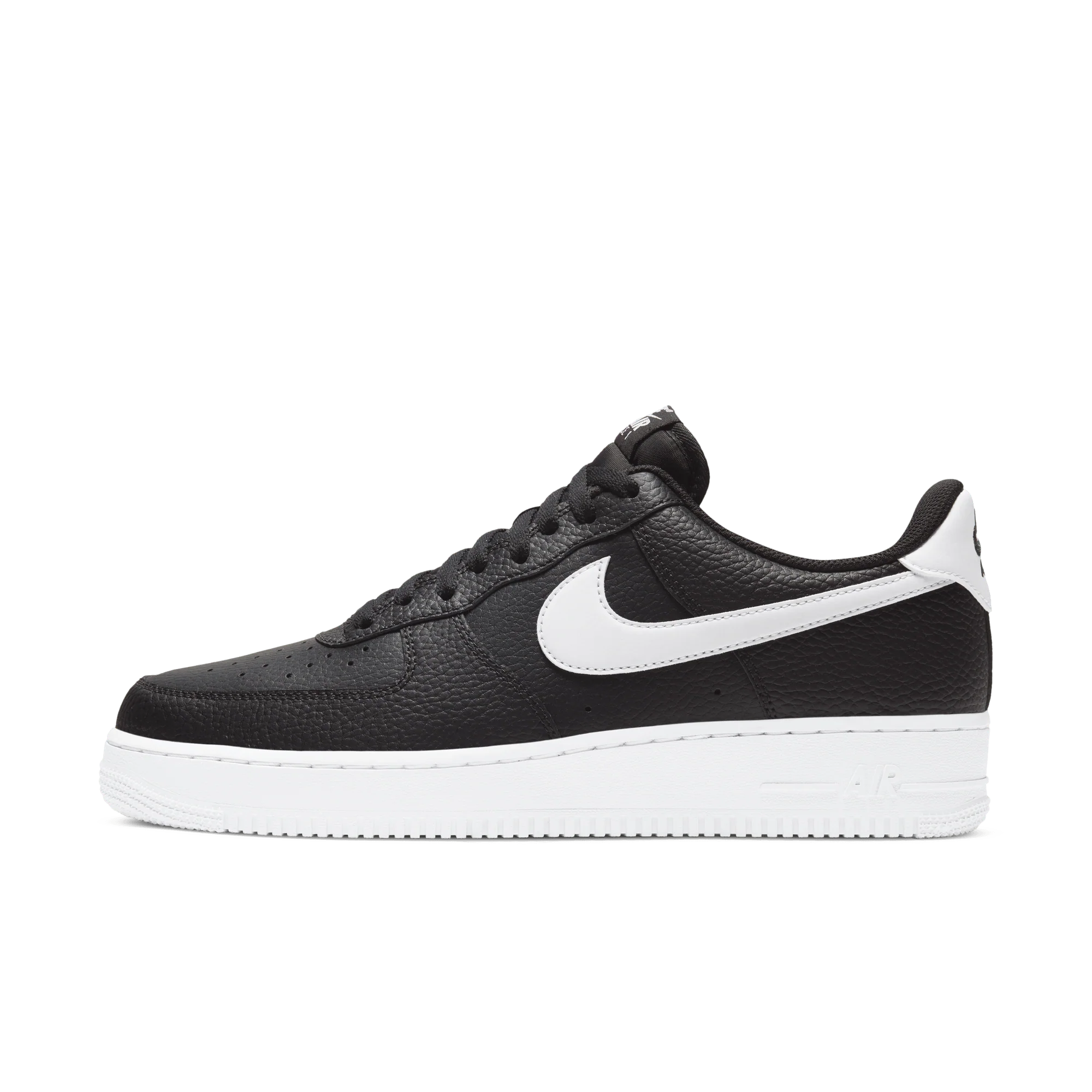 Nike Air Force 1 Low '07 Black White Pebbled Leather - Image 5