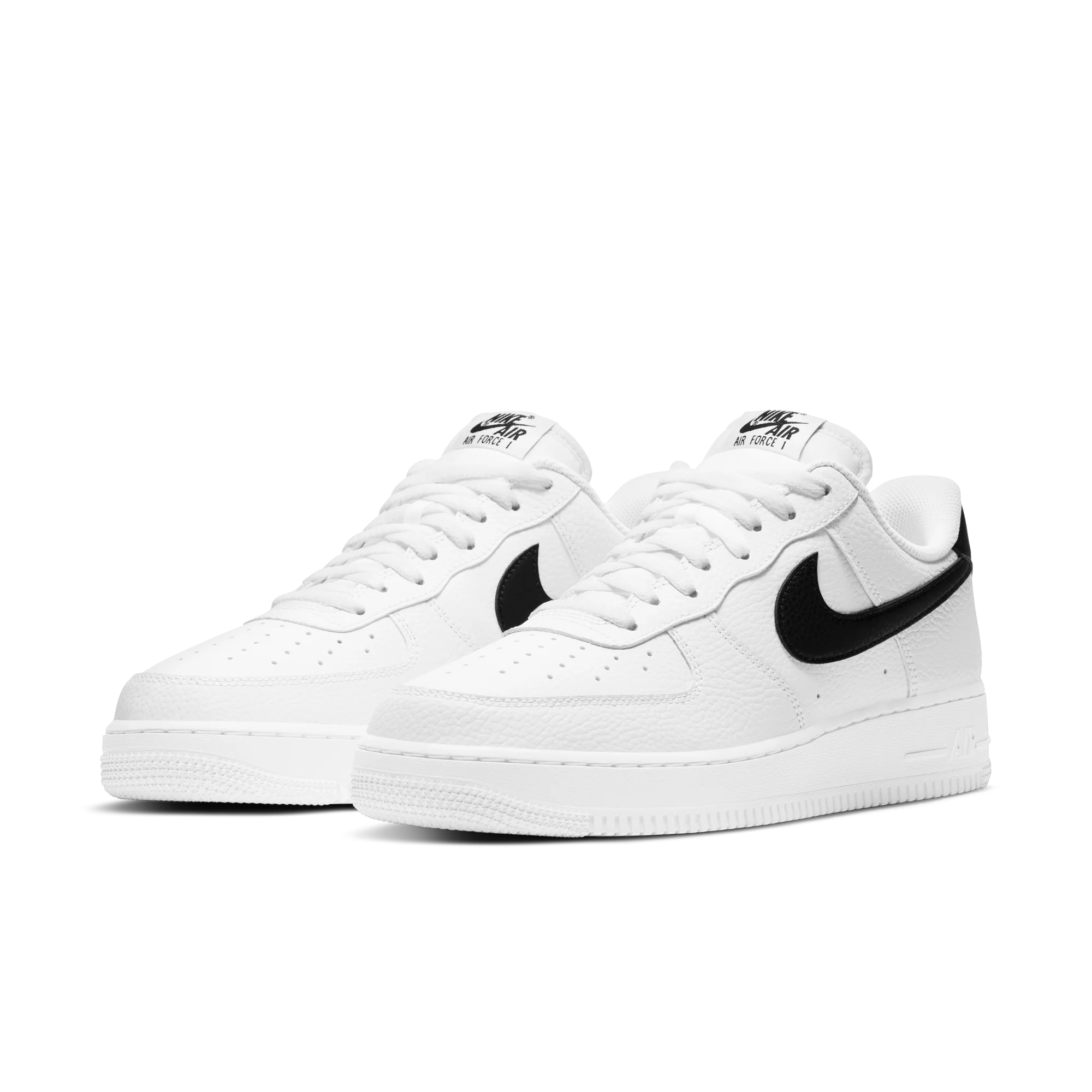Nike Air Force 1 Low '07 White Black Pebbled Leather - Image 2
