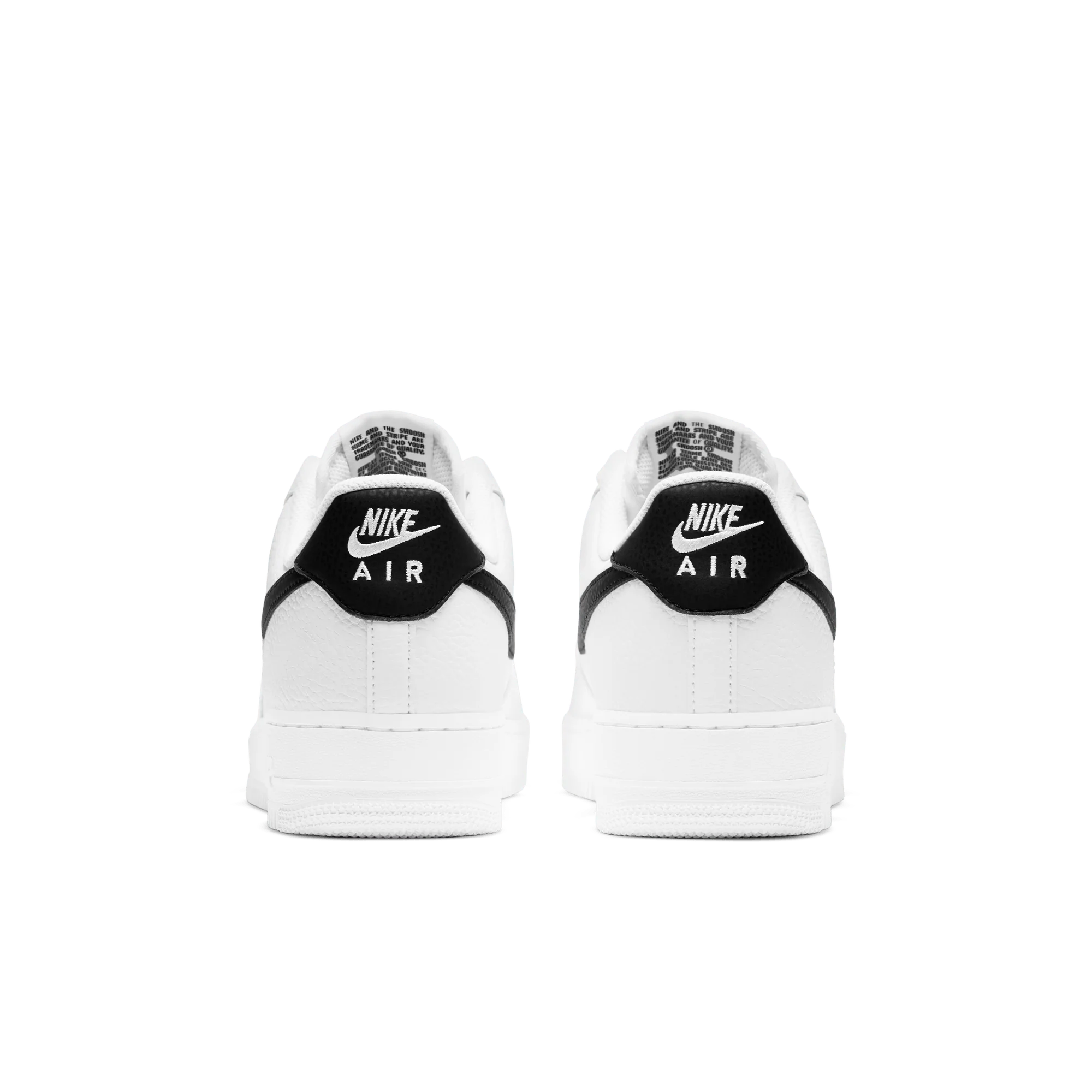 Nike Air Force 1 Low '07 White Black Pebbled Leather - Image 4