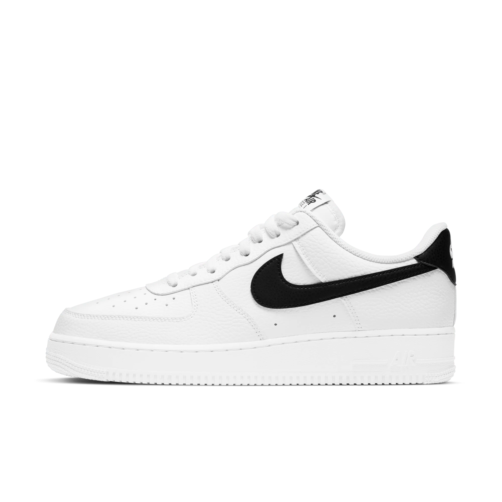 Nike Air Force 1 Low '07 White Black Pebbled Leather - Image 5