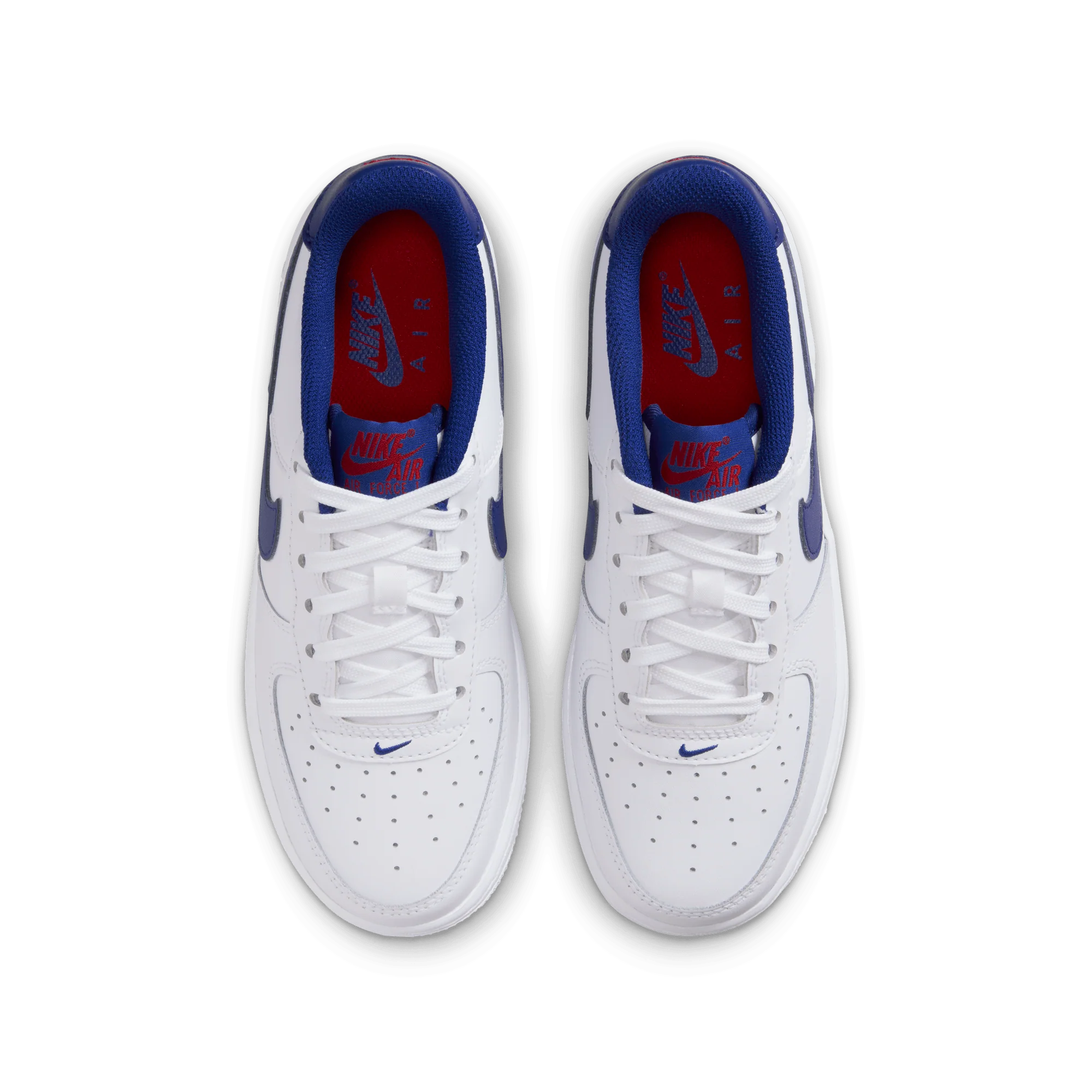Nike Air Force 1 White Deep Royal Blue GS - Image 3