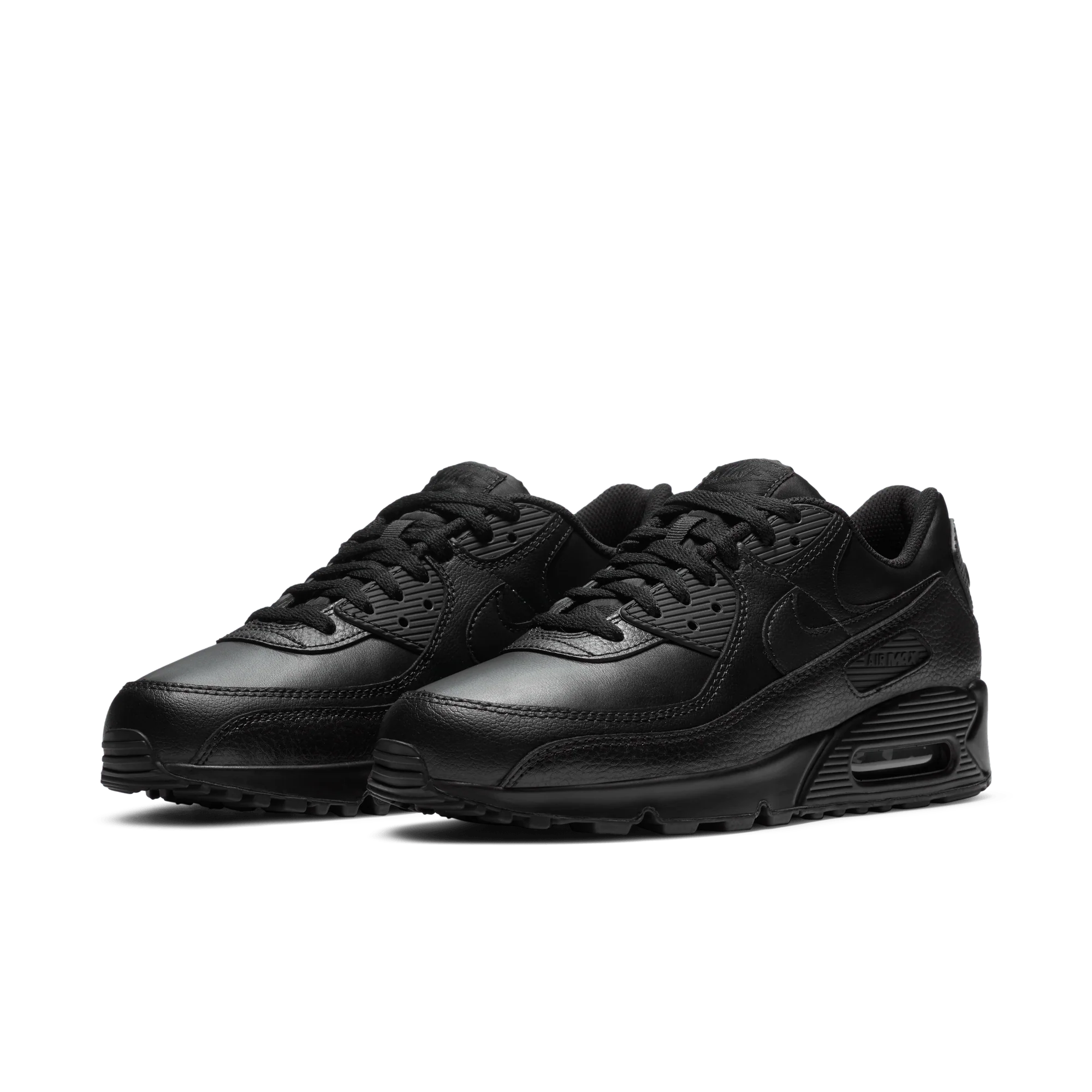 Nike Air Max 90 Leather Triple Black - Image 2