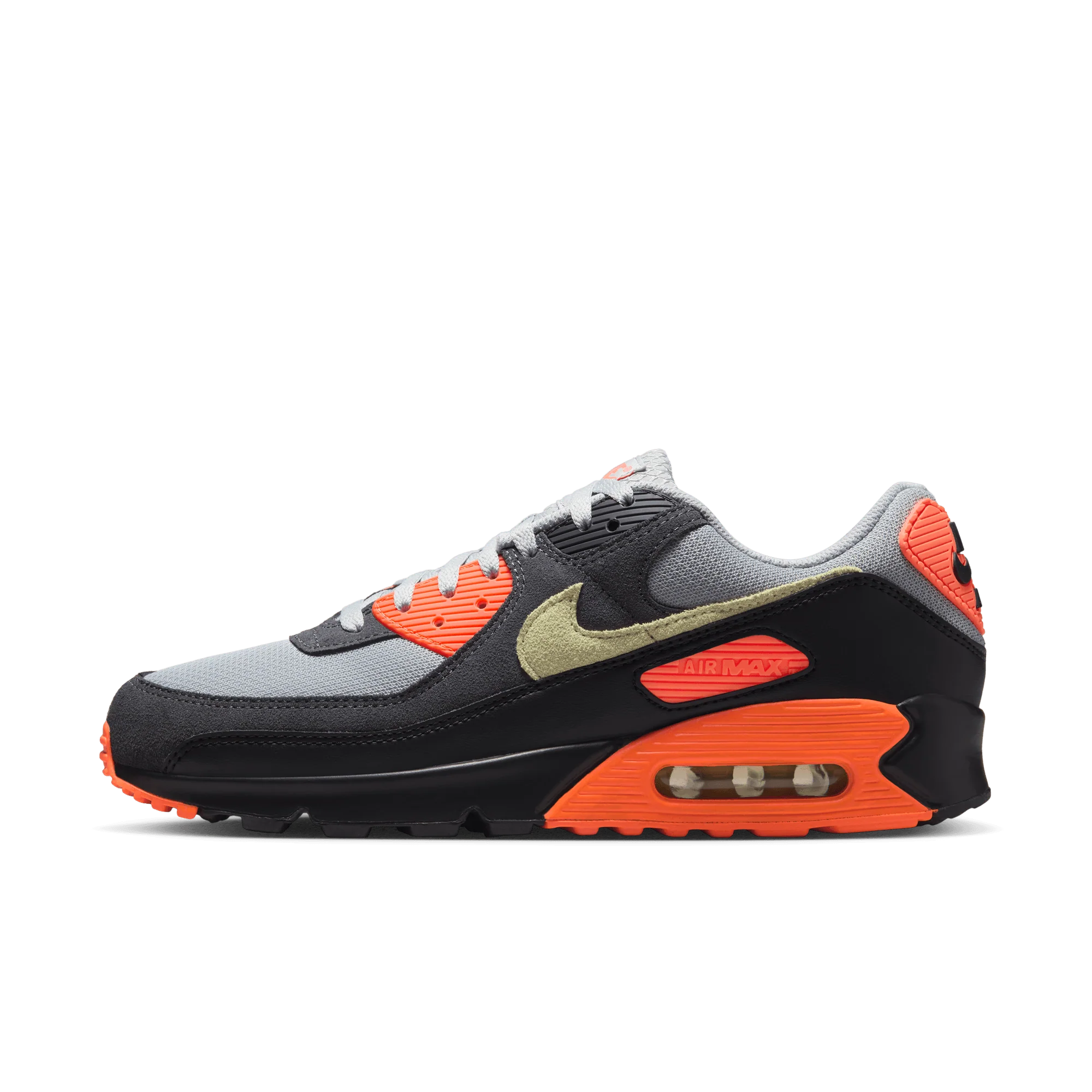 Nike Air Max 90 Light Smoke Grey Hyper Crimson Limelight - Image 5