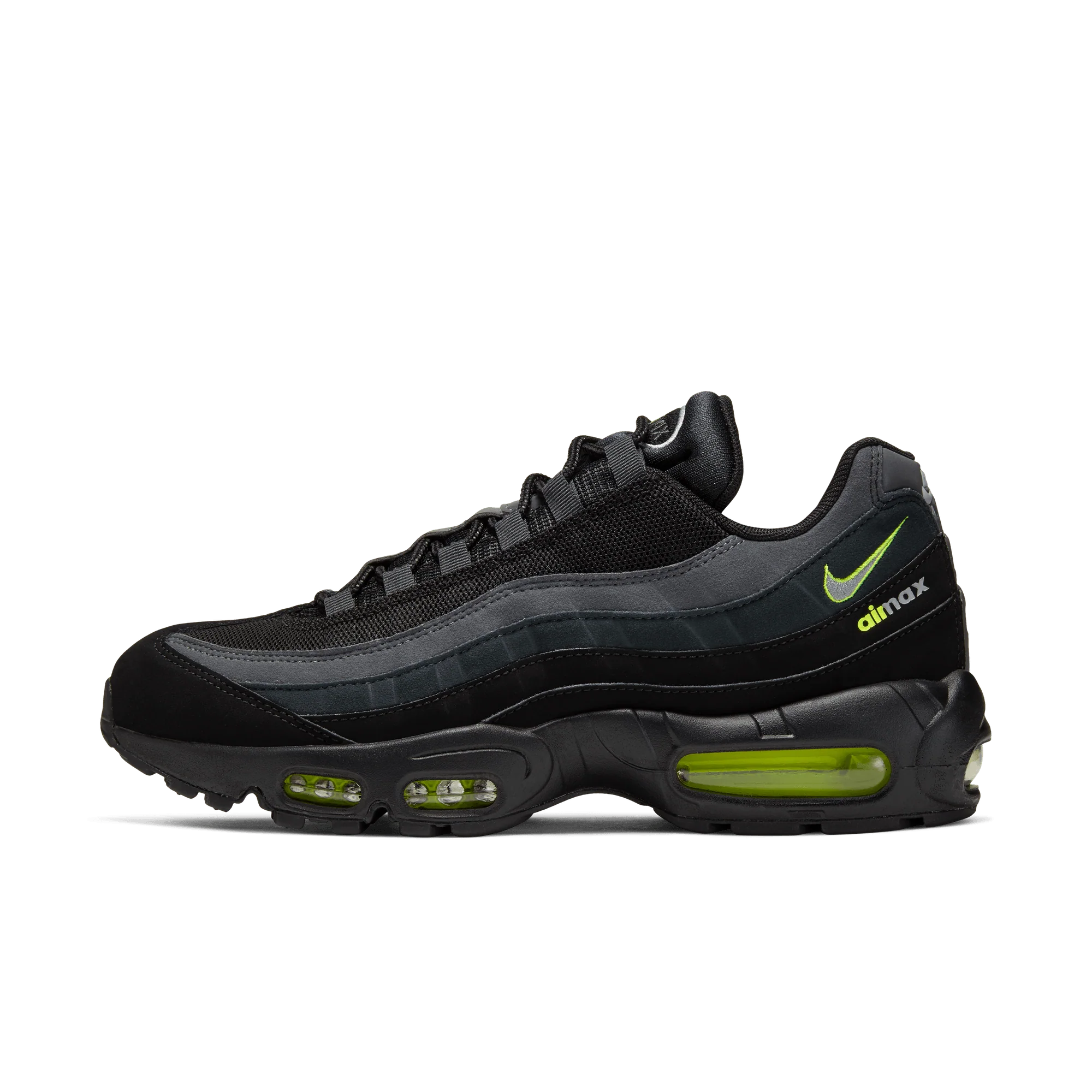 Nike Air Max 95 Retro Logo Black Grey Volt - Image 4
