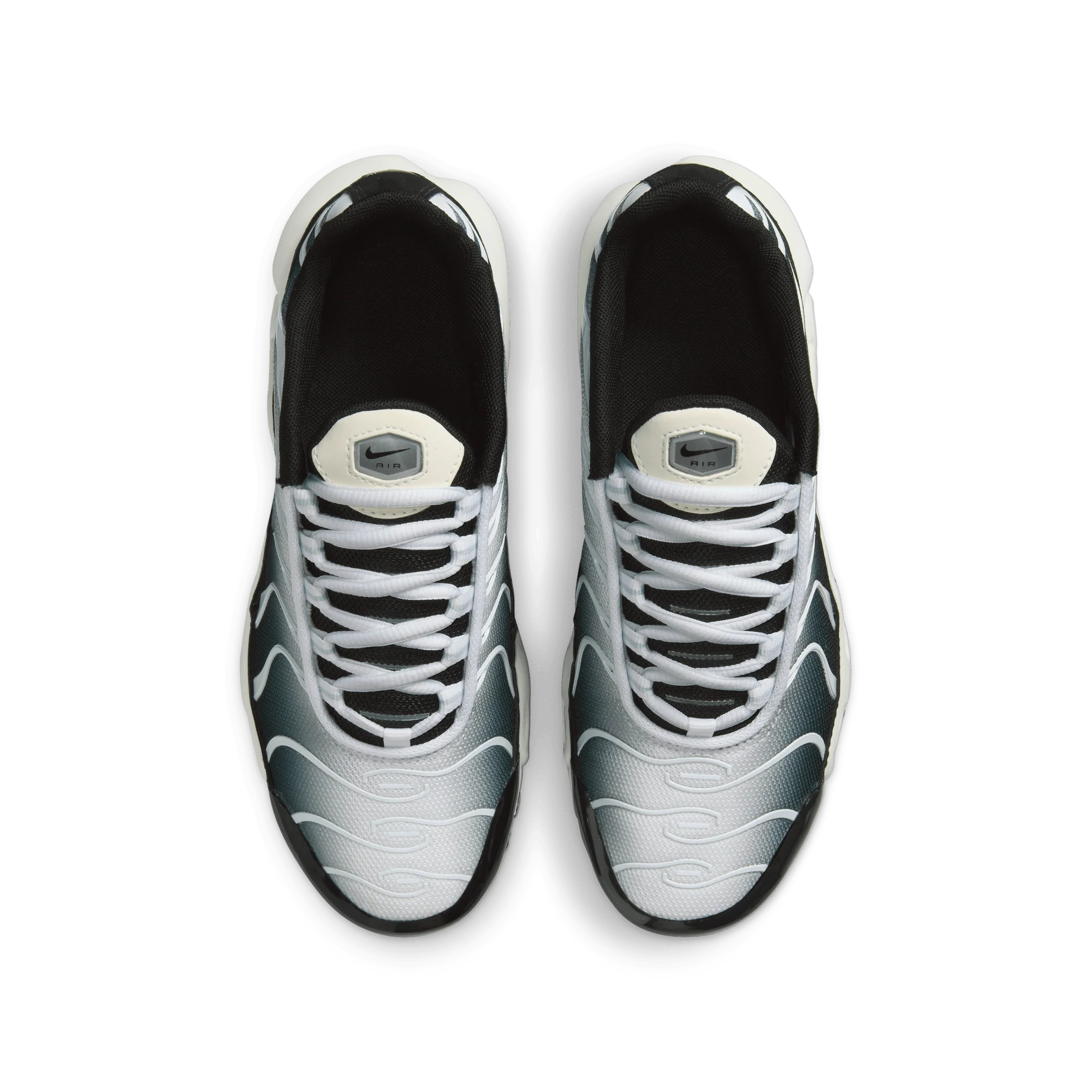 Nike Air Max Plus Black White Sail Metallic Cool Grey (GS) - Image 3