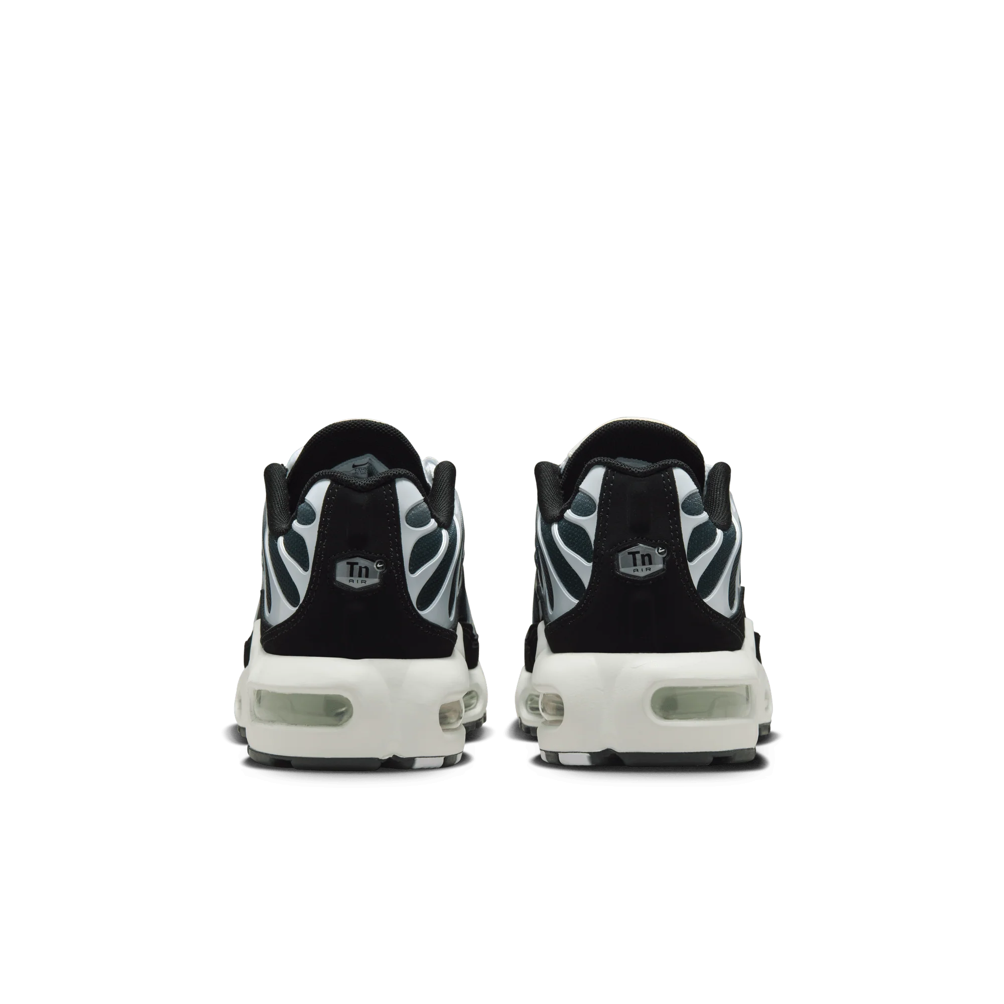 Nike Air Max Plus Black White Sail Metallic Cool Grey (GS) - Image 4