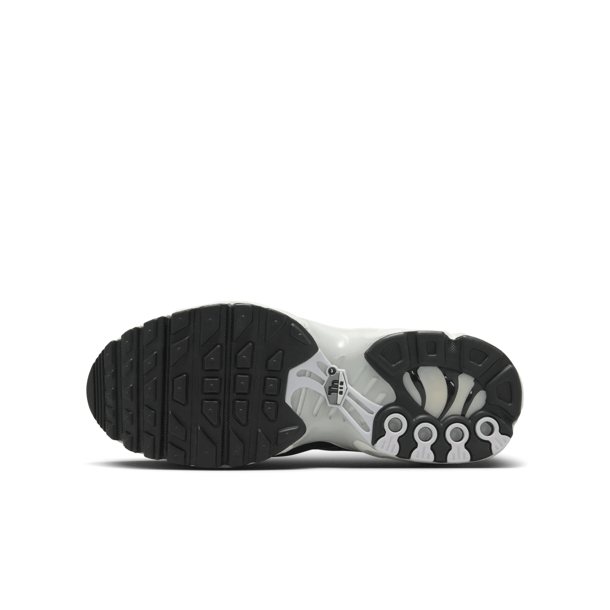 Nike Air Max Plus Black White Sail Metallic Cool Grey (GS) - Image 6