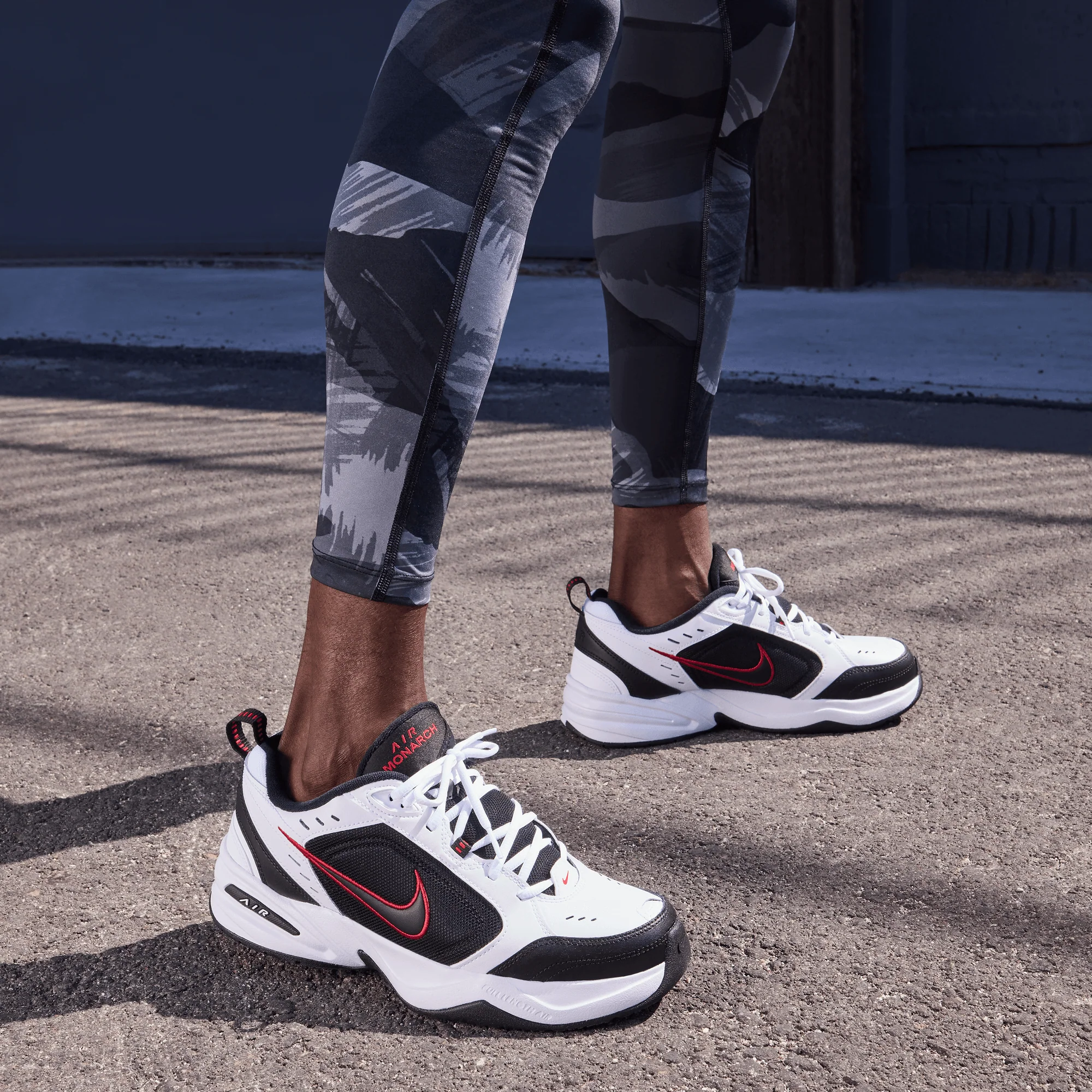 Nike Air Monarch IV White Black - Image 7