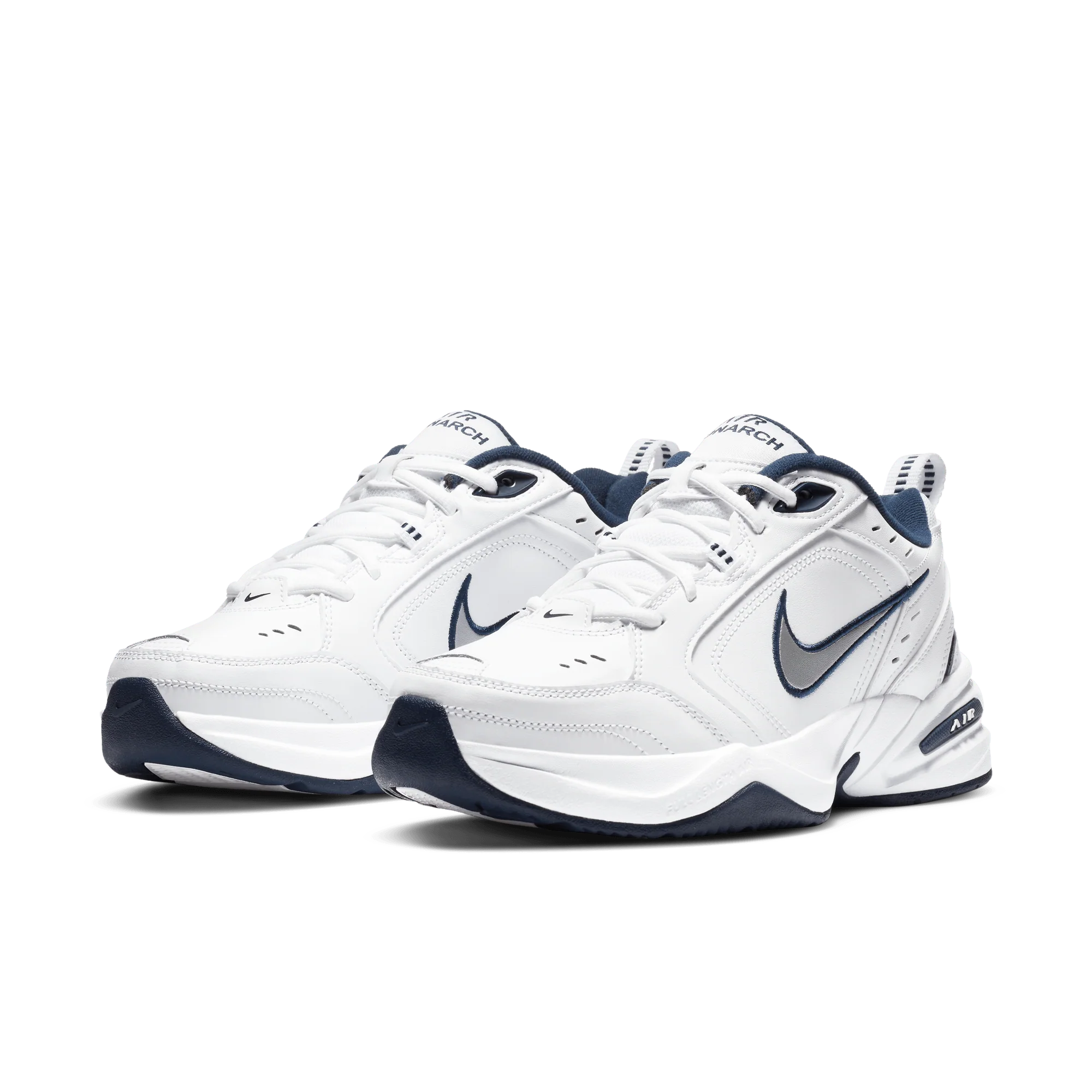 Nike Air Monarch IV White Navy - Image 2
