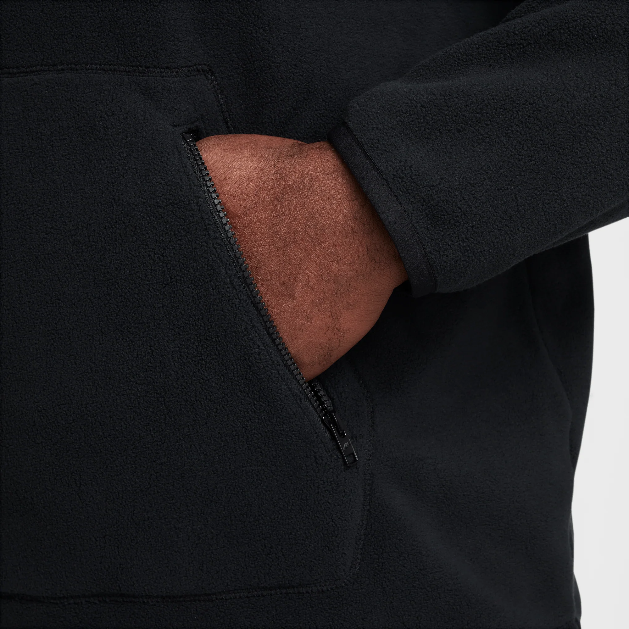 Nike Club Men's Winterized Pullover Hoodie Black/White - Image 4