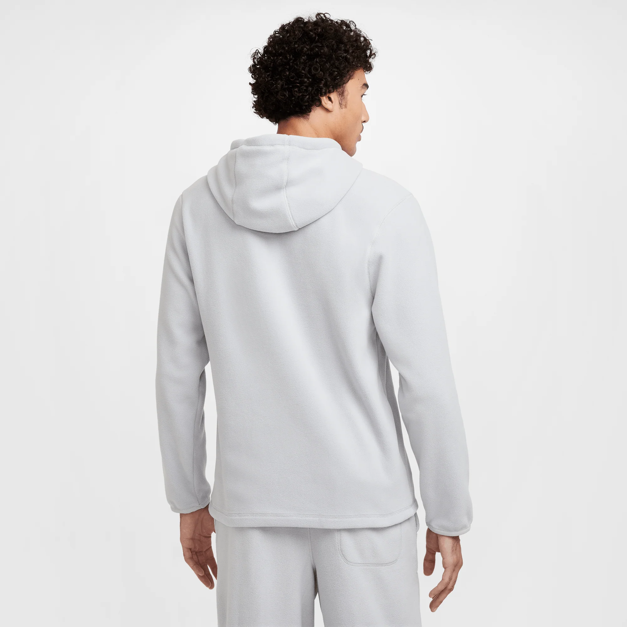 Nike Club Men's Winterized Pullover Hoodie Light Smoke Grey/Pure/White - Image 2