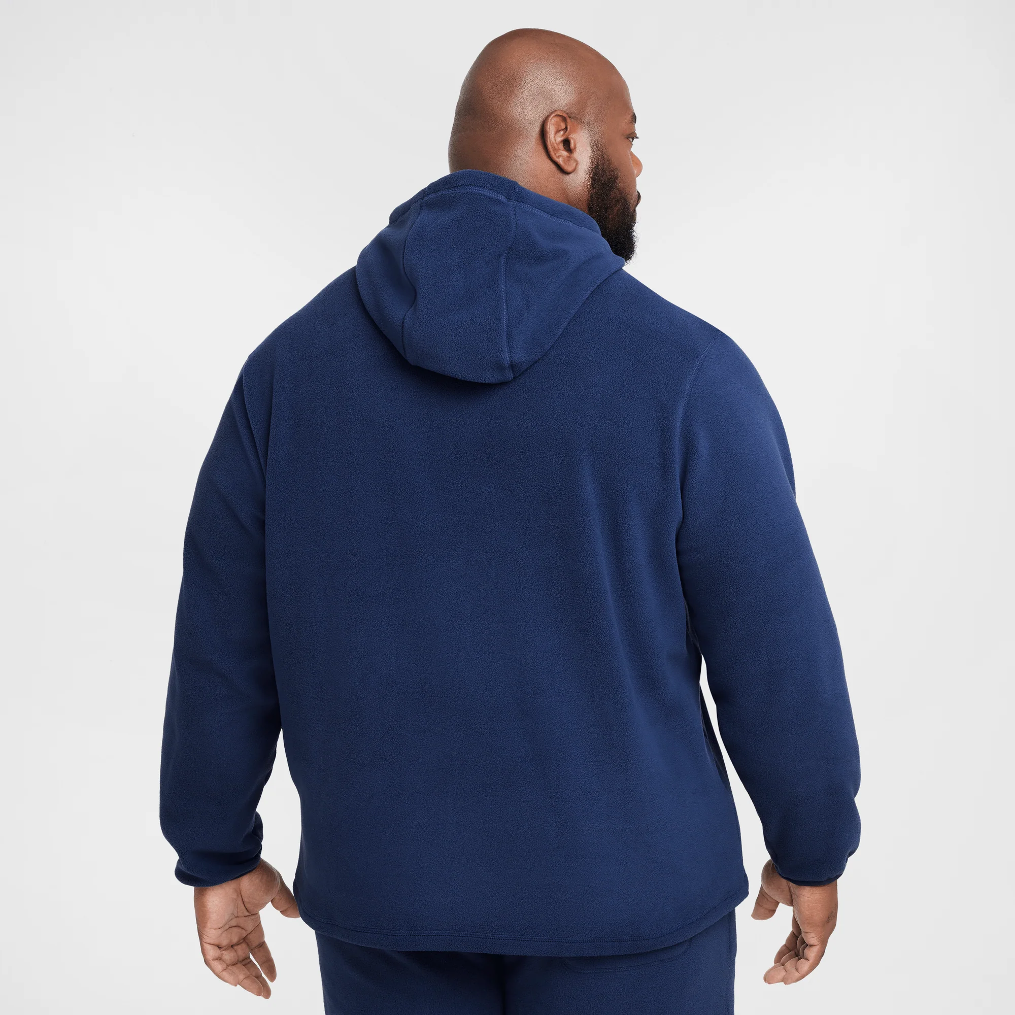 Nike Club Men's Winterized Pullover Hoodie Midnight Navy/White - Image 2