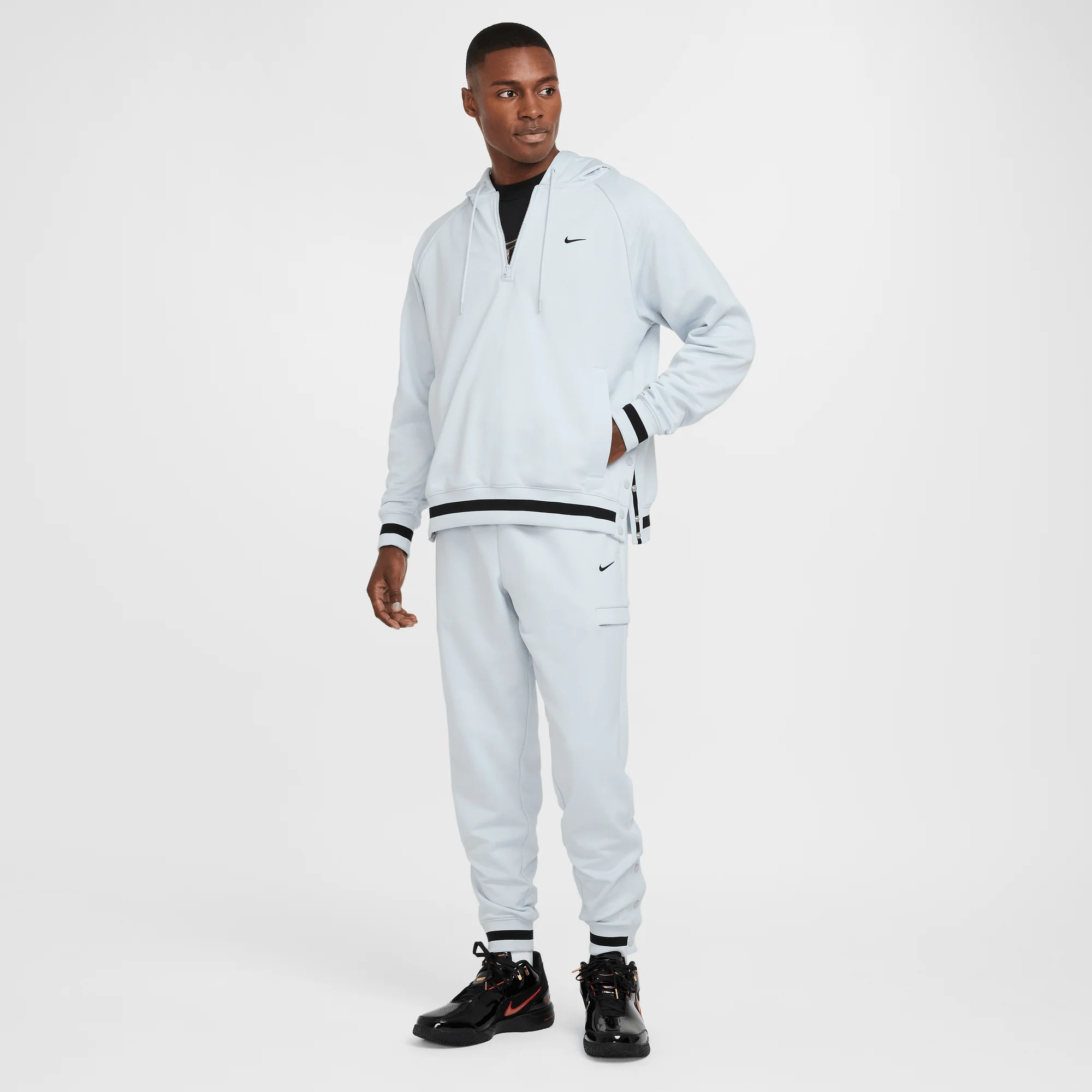 Nike DNA Men's Therma-FIT 1/4-Zip Basketball Hoodie Pure Platinum/Black - Image 5