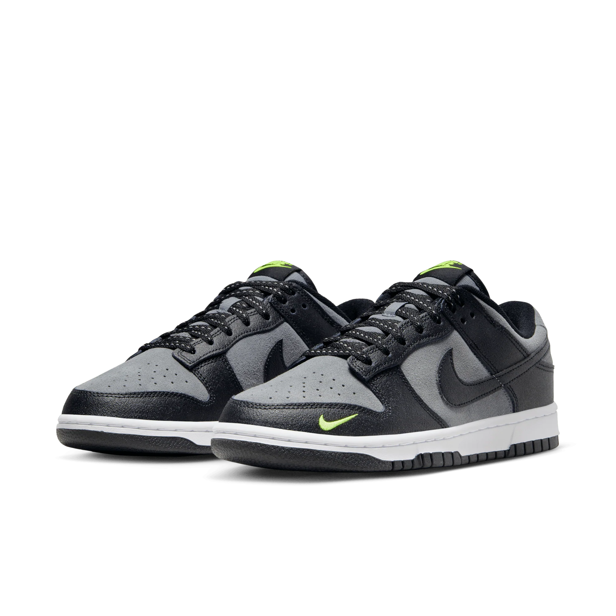 Nike Dunk Low Black Cool Grey Volt Mini Swoosh - Image 2