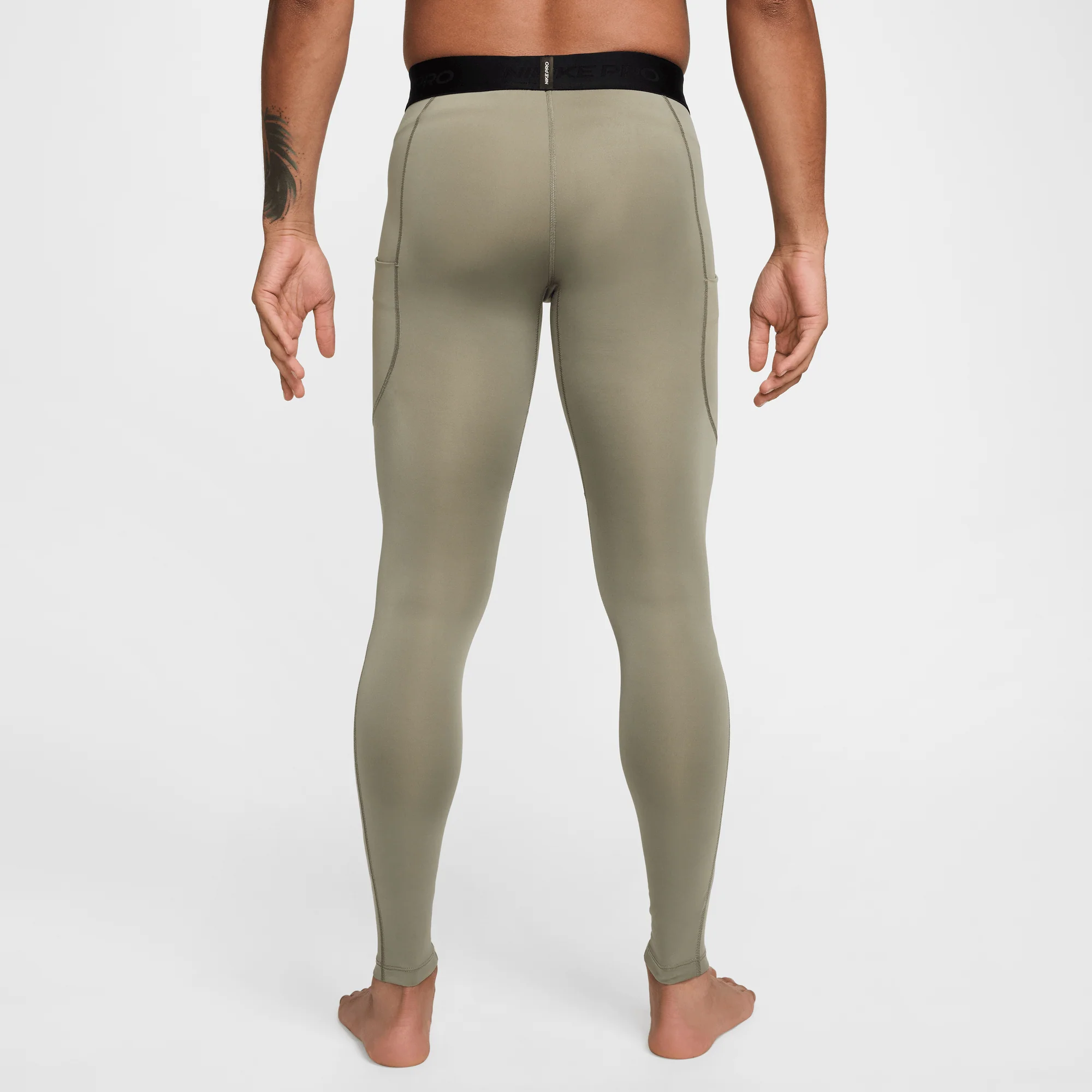 Nike Pro Men's Dri-FIT Fitness Tights Light Army/Black - Image 2