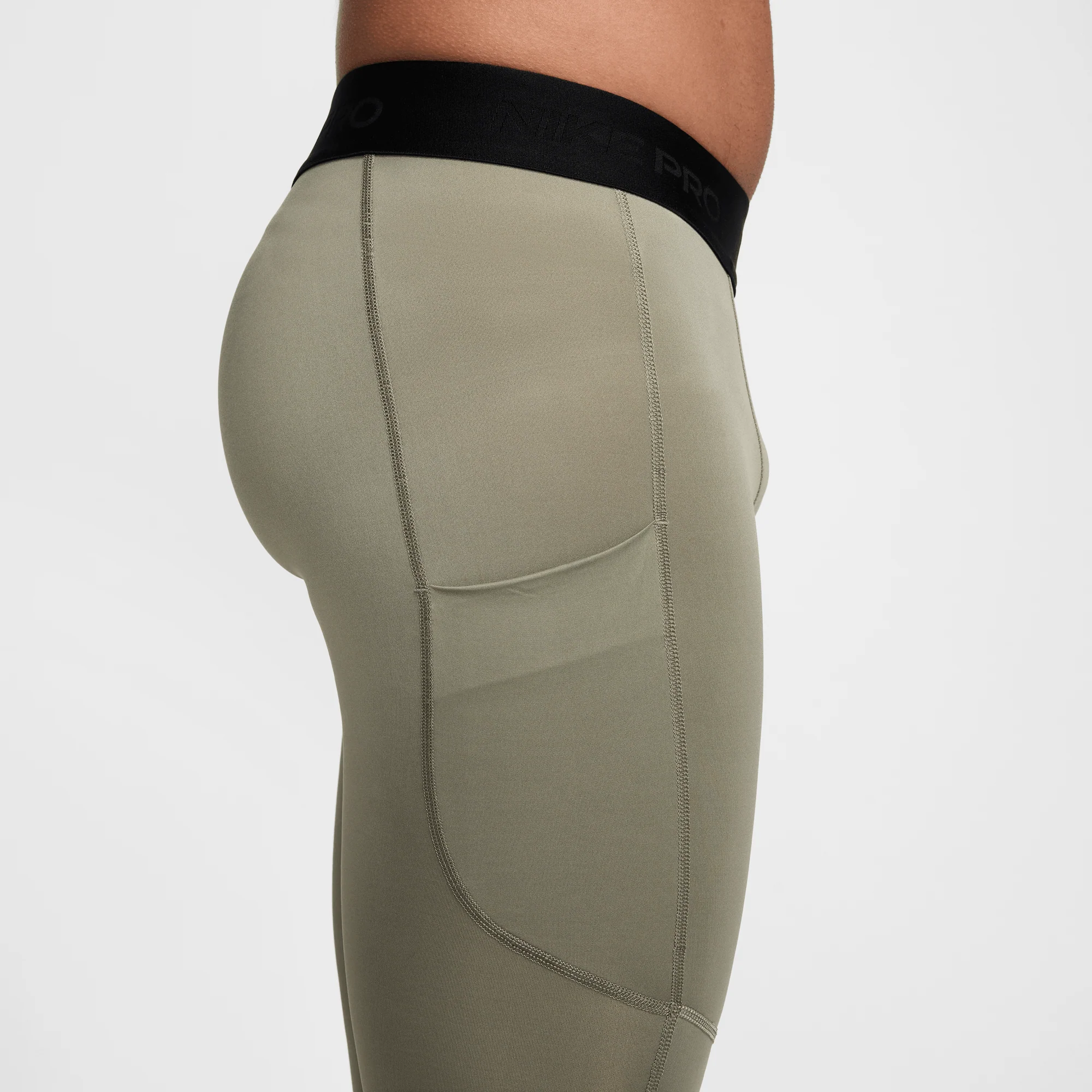 Nike Pro Men's Dri-FIT Fitness Tights Light Army/Black - Image 3