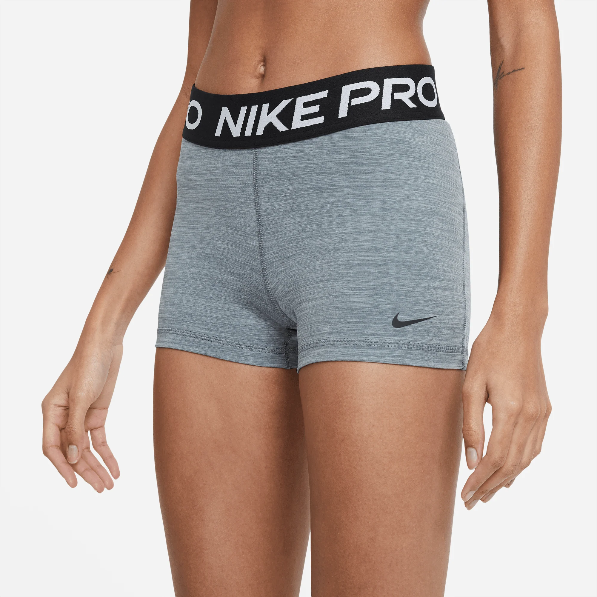 Nike Pro Women's 3" Shorts Smoke Grey/Heather/Black/Black - Image 3